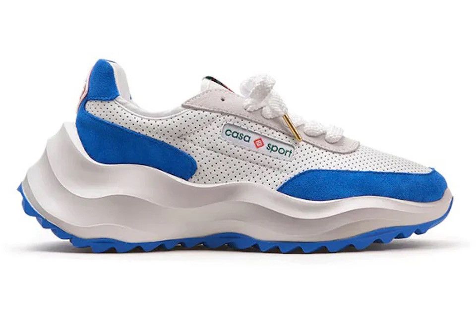 image of Casablanca Atlantis White & Blue Sneaker 12.5 in White/Blue, Men's