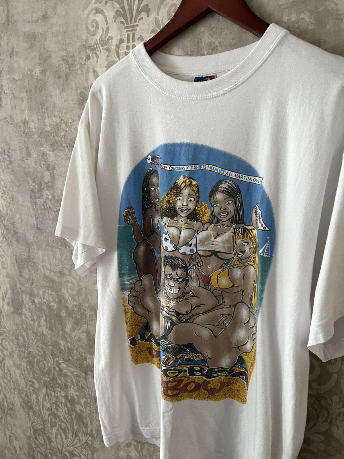 Vintage Vintage Humor Cartoon Graphic T-Shirt Hard To Be A Playboy Size US XXL / EU 58 / 5 - 9 Thumbnail