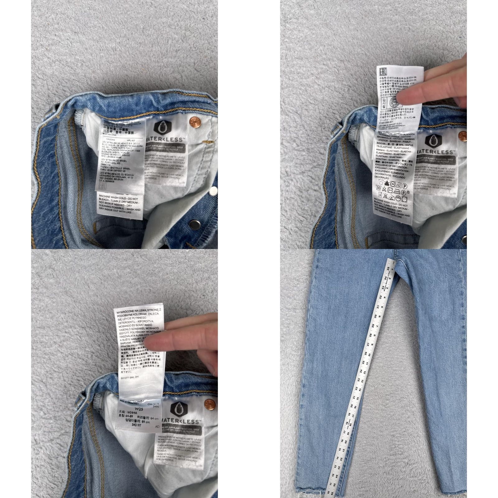 Levi's Levis Jeans Womens 25 Blue Premium Wedgie Light High Rise Button Fly Denim Size 42" / US 20 - 8 Thumbnail