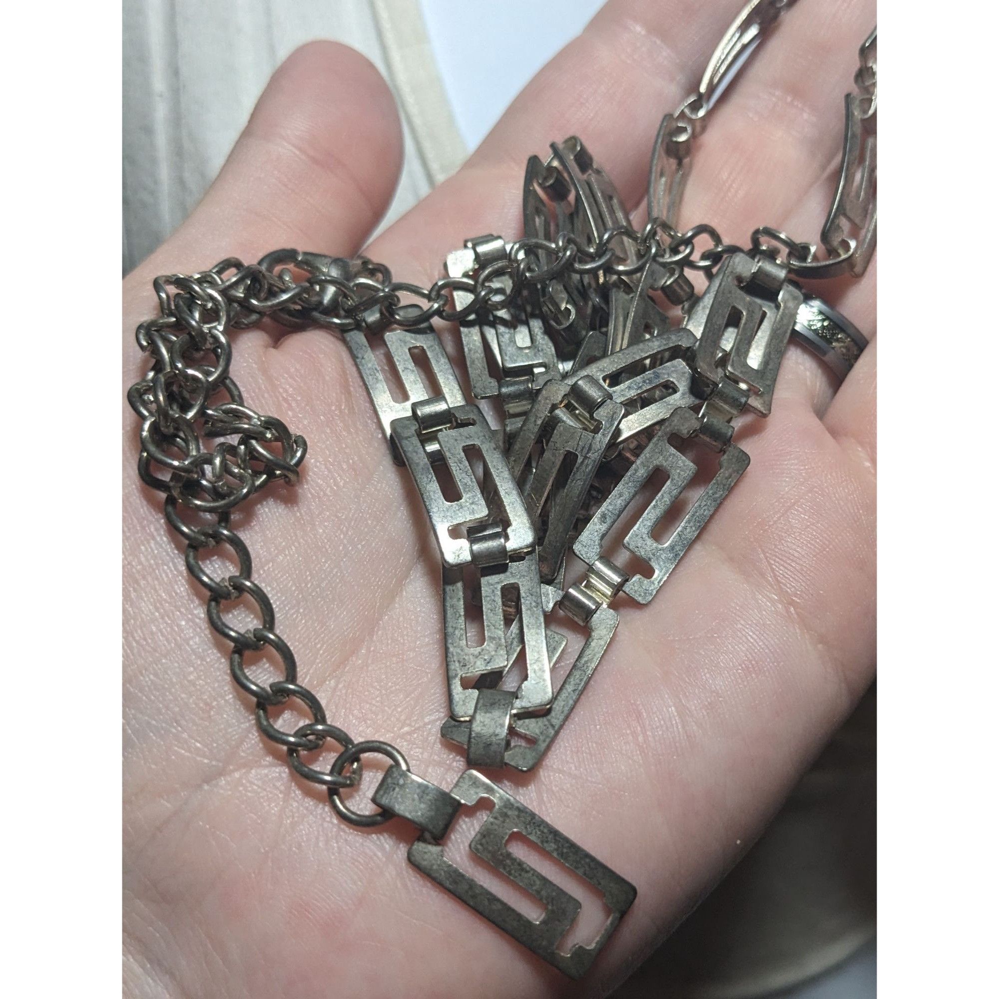 Other Retro Silver Grecian Link Chain Necklace Size ONE SIZE - 6 Thumbnail