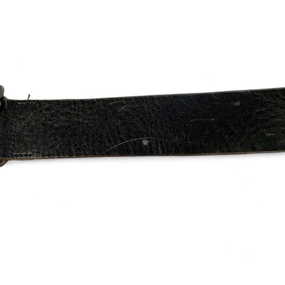 Armani Emporio Armani - Black Leather Belt Silver Buckle Pendant Size ONE SIZE - 3 Thumbnail