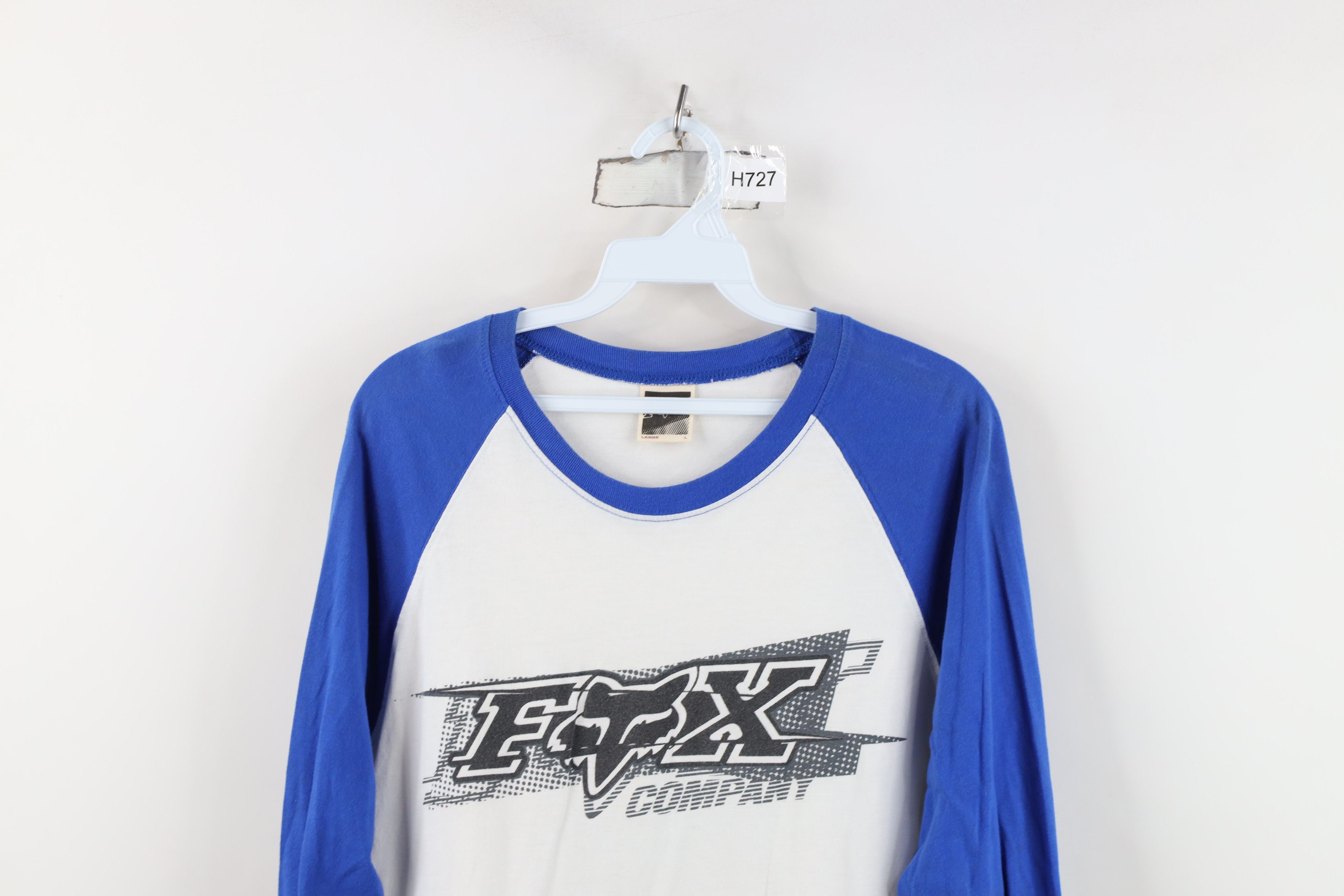 Fox Racing Vintage 90s Y2K Fox Racing Long Sleeve T-Shirt White Blue Size US L / EU 52-54 / 3 - 2 Thumbnail
