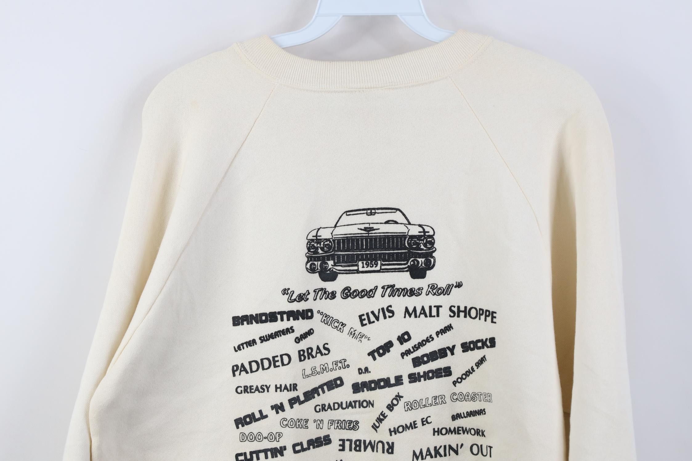 Vintage Vintage 90s Fabulous 50s Let the Good Times Roll Sweatshirt Size L / US 10 / IT 46 - 13 Thumbnail