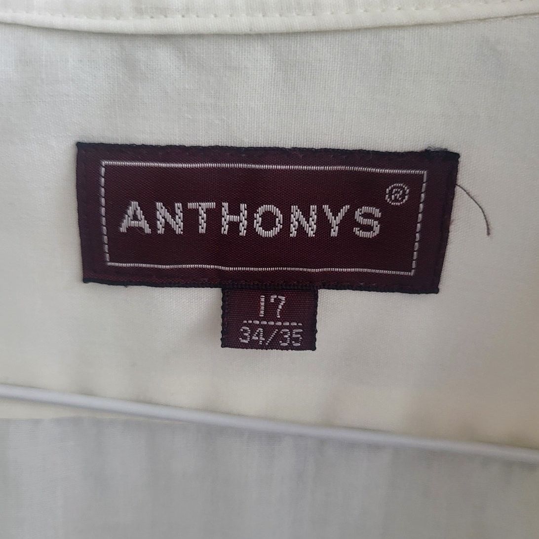 Other Vintage Anthony's Men's Off White Button Up Shirt - 17 34/35 Size US S / EU 44-46 / 1 - 3 Thumbnail
