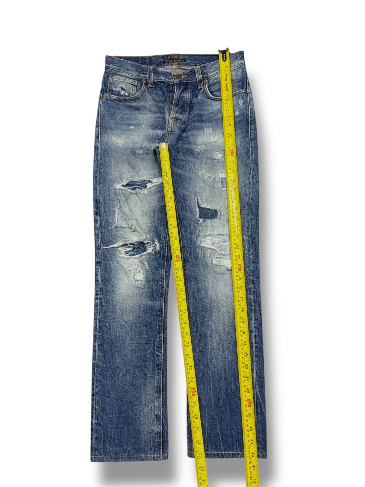 Nudie Jeans Vintage Nudie Jeans Grim Tim David Replica Distressed Denim Size US 31 - 15 Thumbnail