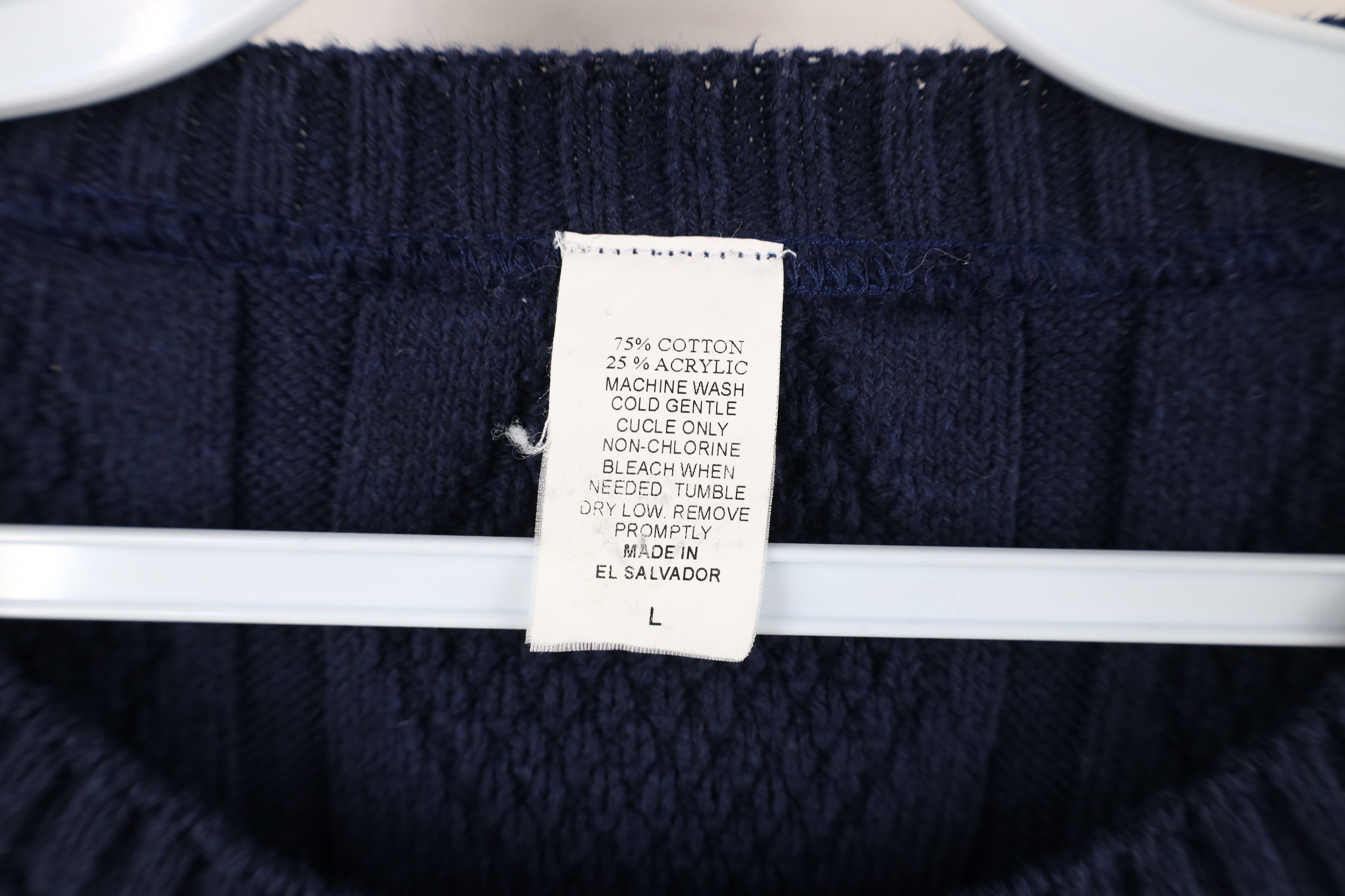 Vintage Vintage 90s Streetwear Heavyweight Cotton Knit Sweater Blue Size US L / EU 52-54 / 3 - 6 Thumbnail