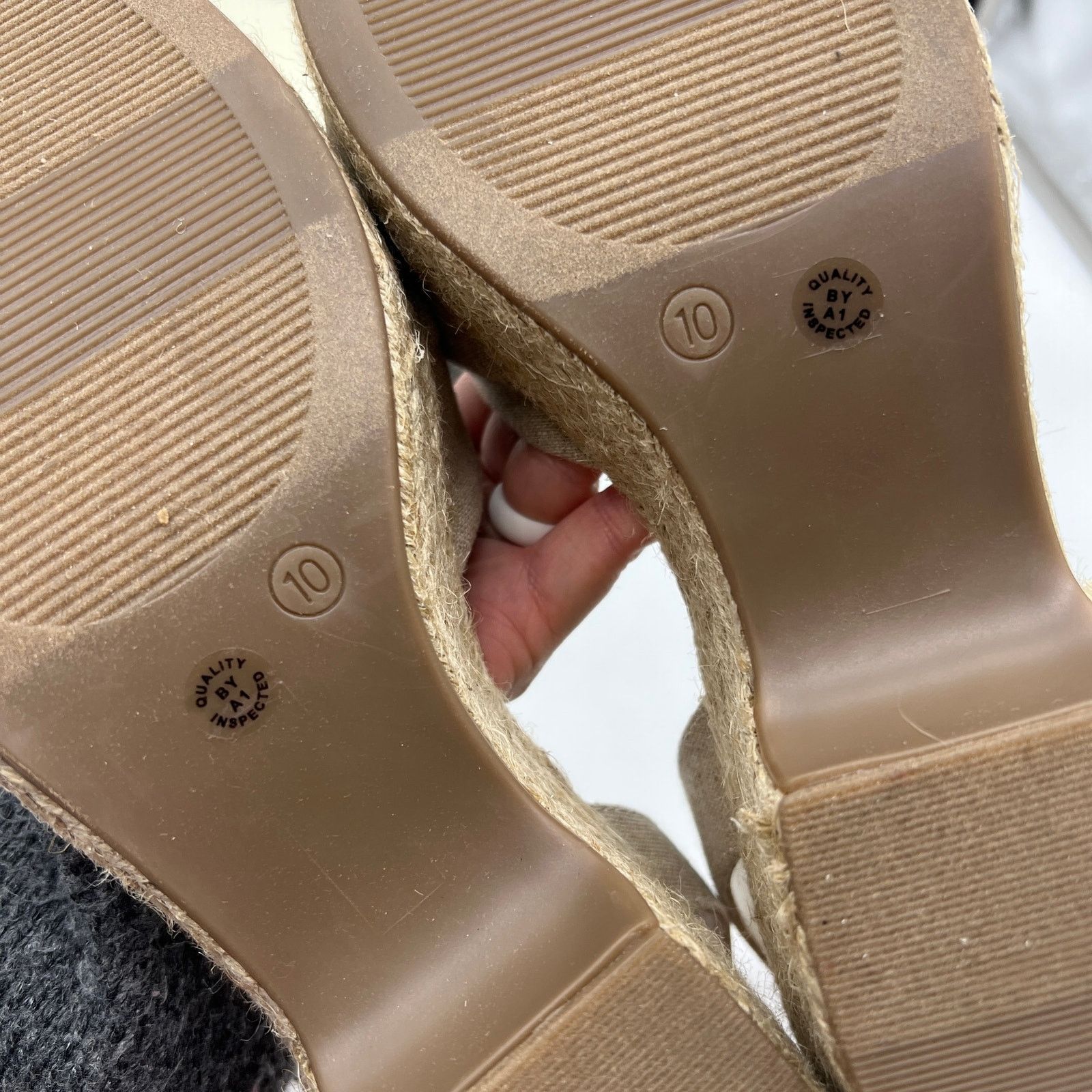 Other a.n.a Womens Dukes Heeled Sandals Brown Natural Size 10M Size US 10 / IT 40 - 4 Thumbnail