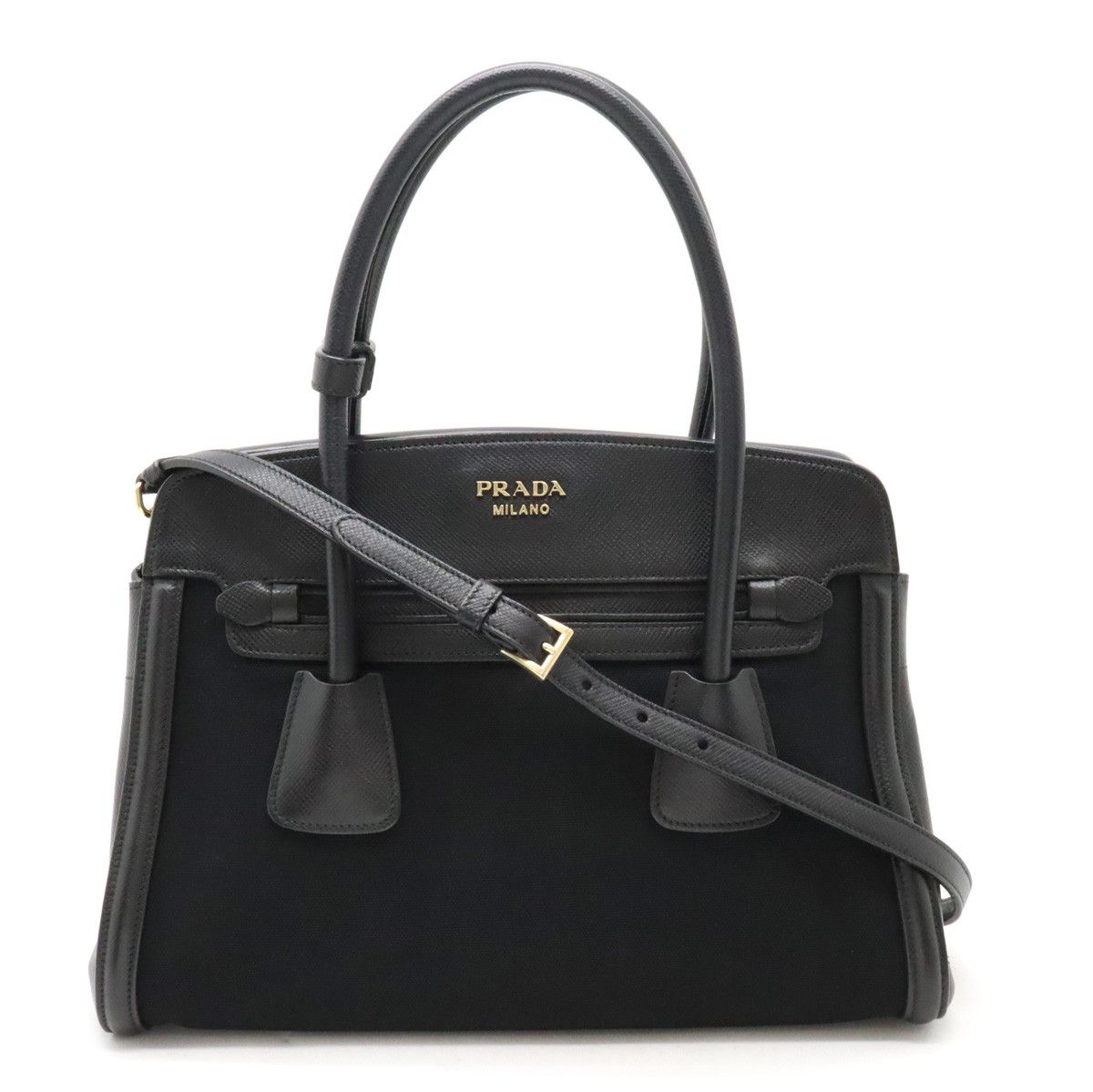 Prada Prada Prada Canvas/Leather 2WAY Handbag Tote Bag BN2595 Canvas Tote Bag BN2595 in Very Good Condition Size ONE SIZE - 1 Thumbnail