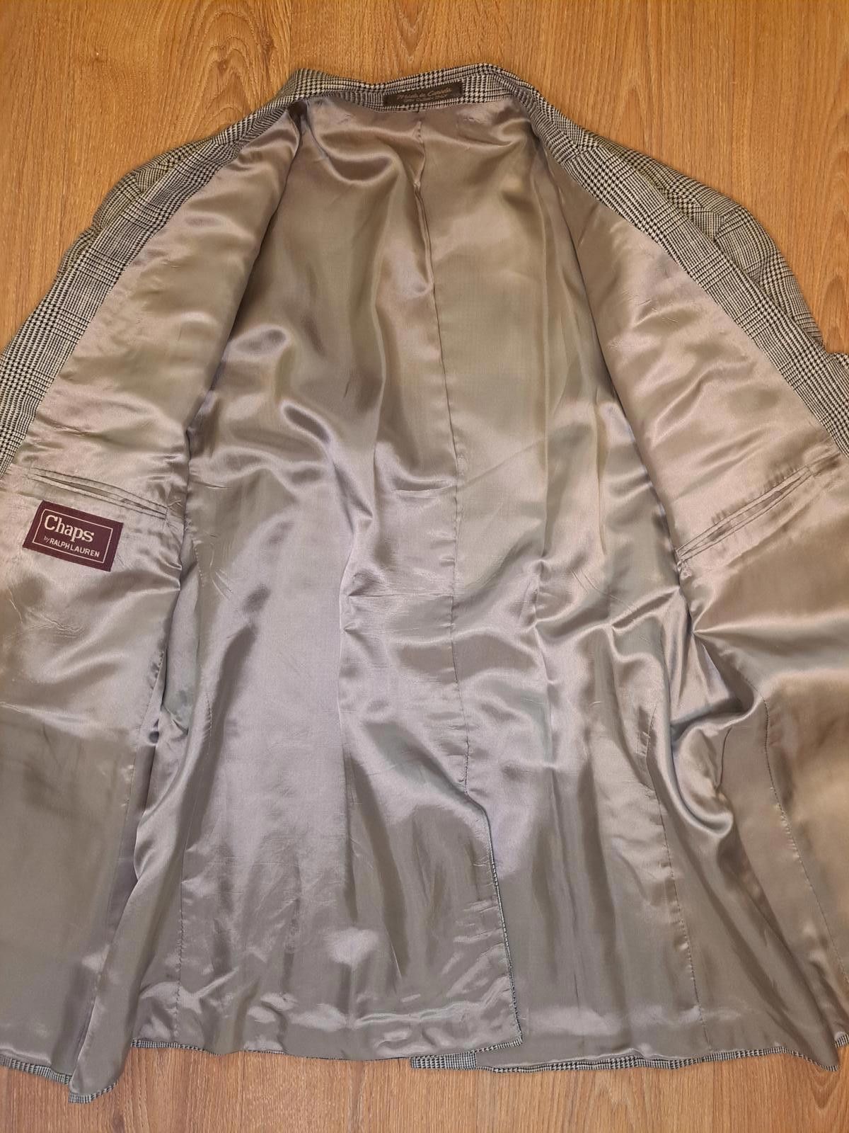 Polo Ralph Lauren Chaps Ralph Lauren Sport Coat Mens 48L Beige Glen Plaid Wool Size 48L - 7 Thumbnail