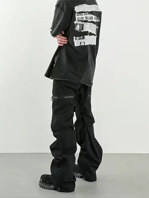 Designer × Vintage hiphop utility flared pleated cargo pants Size US 32 / EU 48 - 1 Thumbnail