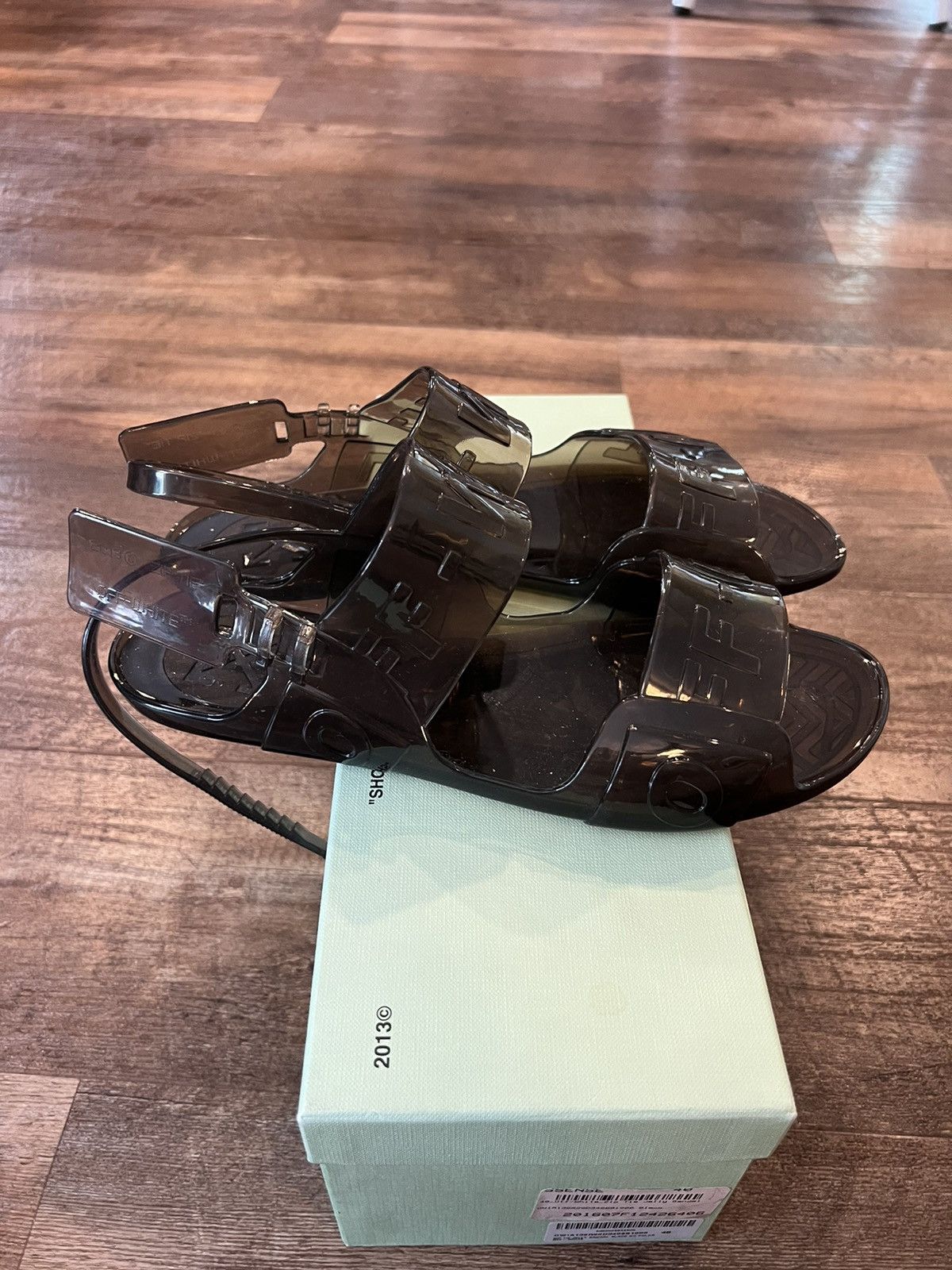 Off White Off White Jelly Sandals Zip Tie Slingback Black Sz 40 US 9 Grailed