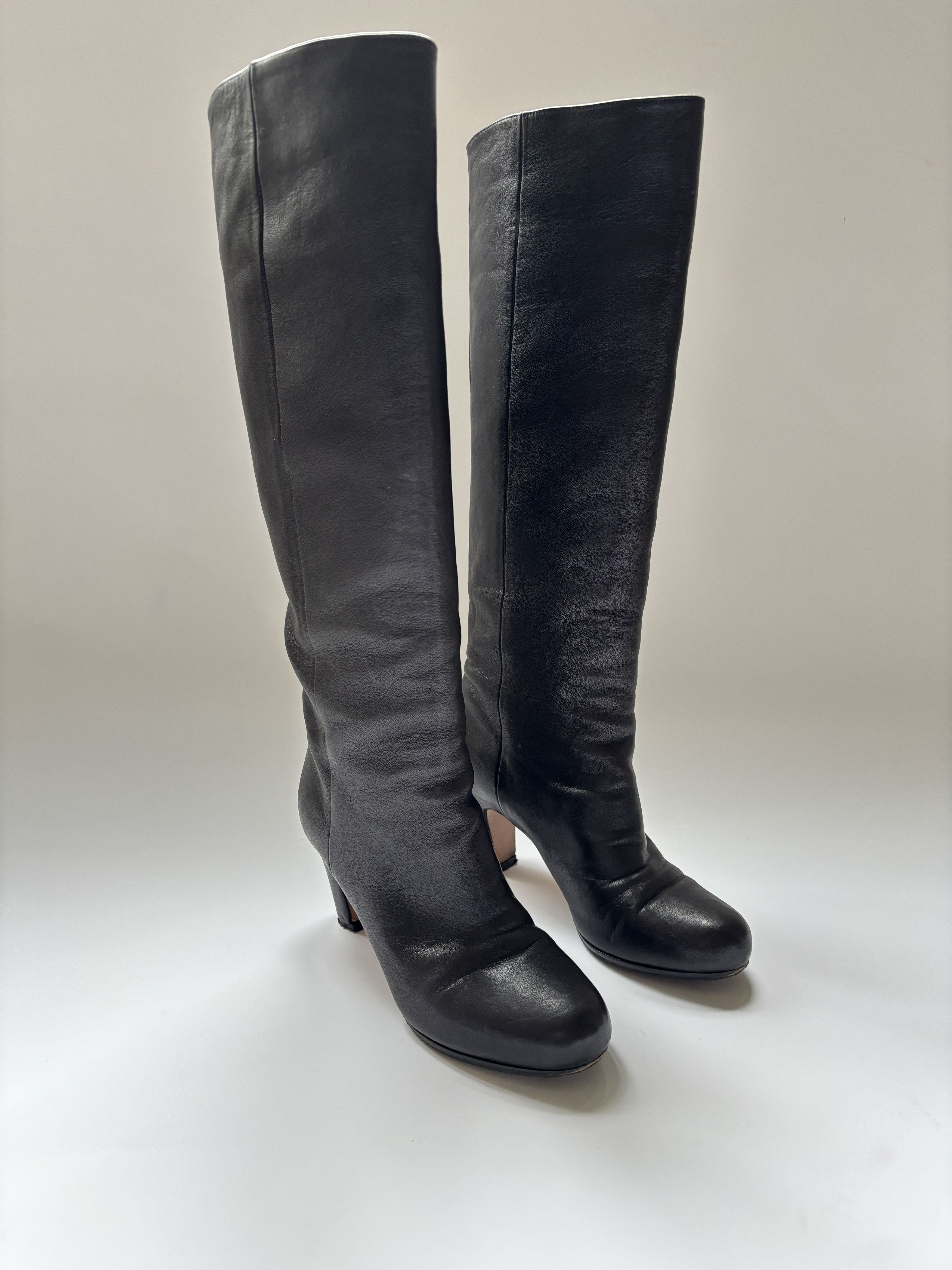 Maison Margiela ⚡️QUICK SALE⚡️Maison Margiela Black Leather High Boots Size US 5 / IT 35 - 3 Thumbnail