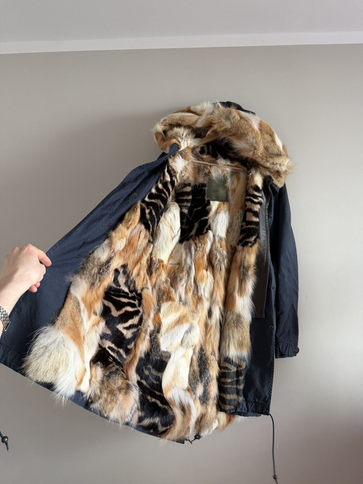 MR & MRS ITALY Mr & Mrs Italy Army Fox Coyote Rabbit Fur Parka Size M / US 6-8 / IT 42-44 - 2 Thumbnail