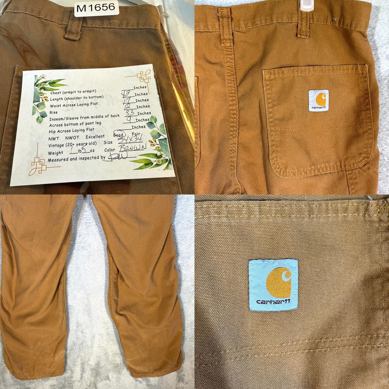 Carhartt VINTAGE Carhartt Carpenter Pants Mens 34x34 Brown Dungaree Fit Workwear Utility Zip Fly Size US 34 / EU 50 - 8 Thumbnail