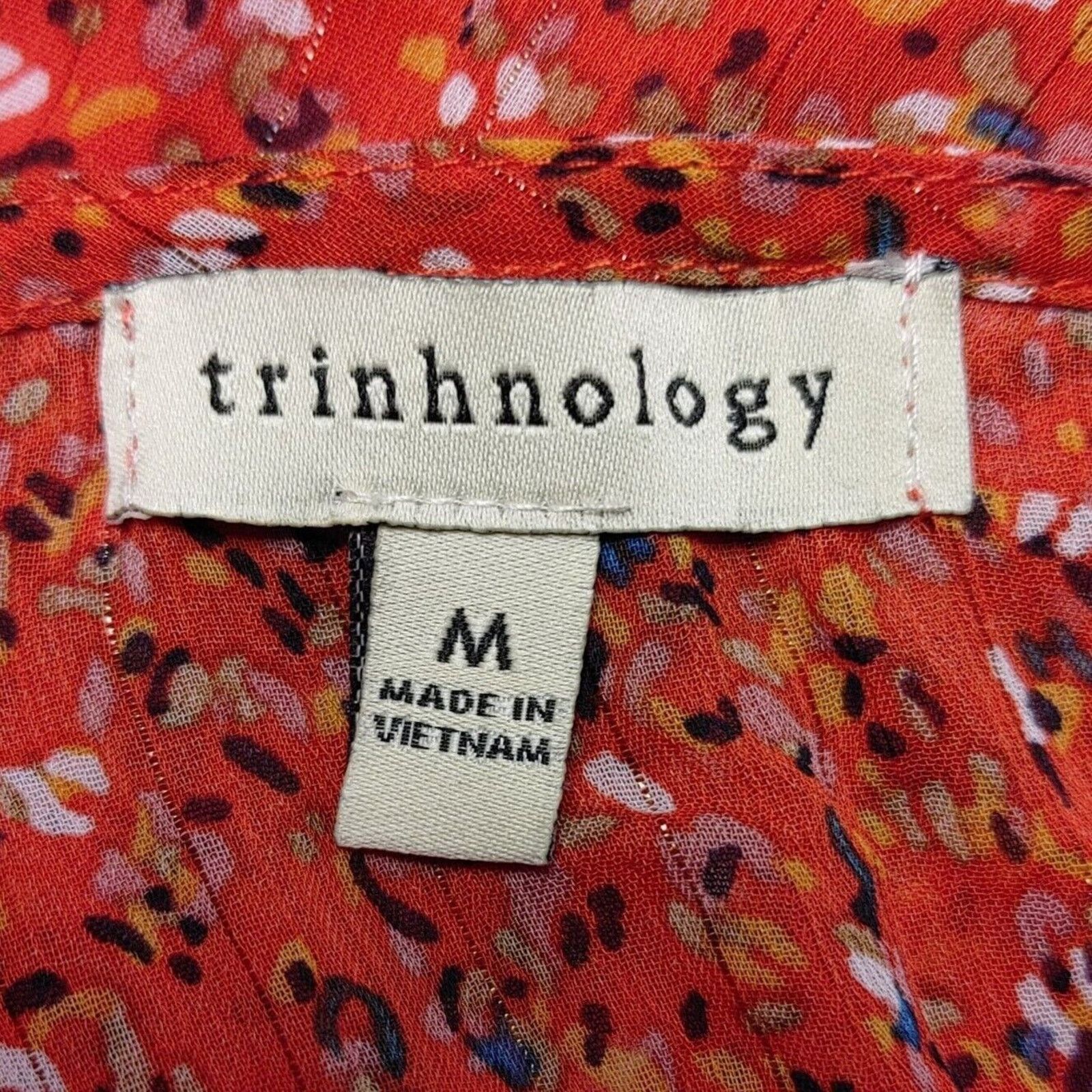 Other Trinhnology Women's Orange Floral Sleeveless Ruffled V-Neck Size M / US 6-8 / IT 42-44 - 3 Thumbnail