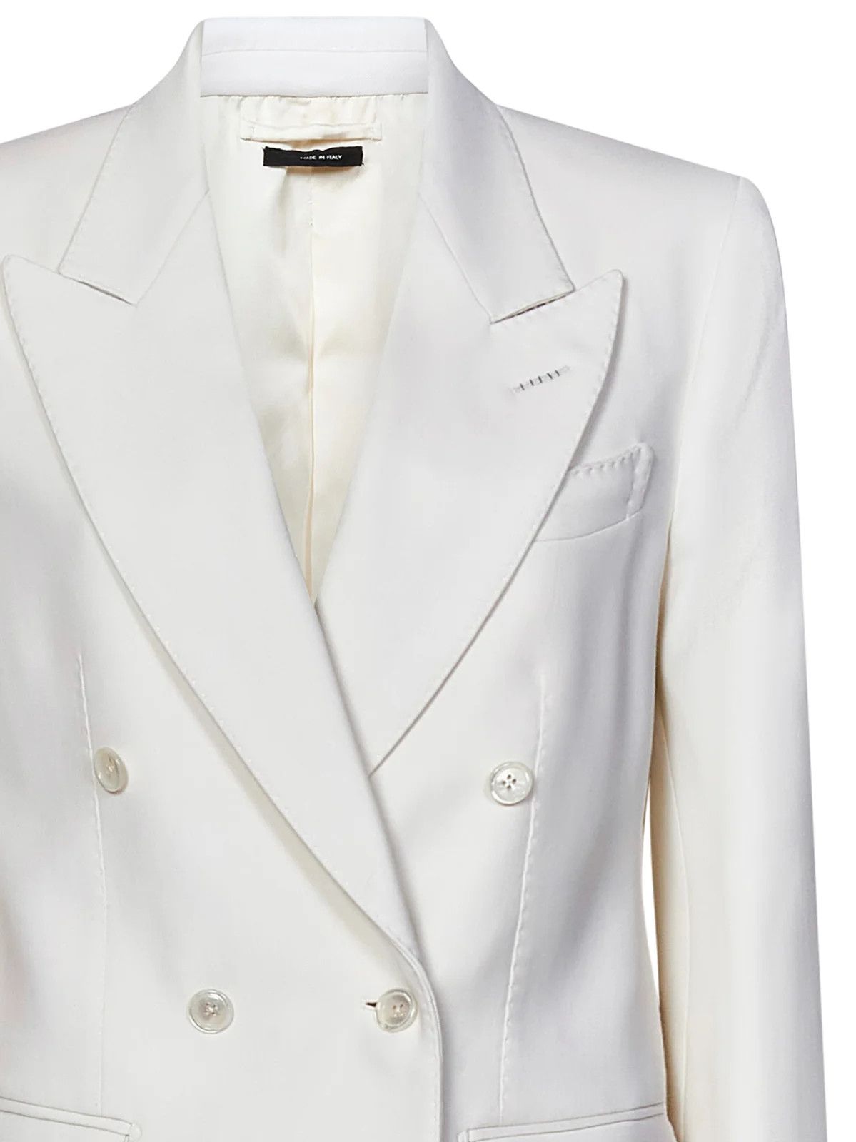 Tom Ford o1w1db10525 GI2971 Double-Breasted Blazer in White Size M / US 6-8 / IT 42-44 - 4 Thumbnail