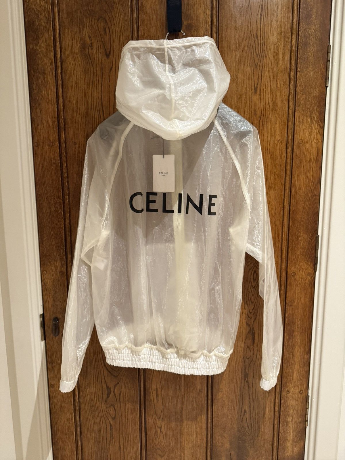 Celine SS22 Rare Celine logo hoodie rain jacket 48 BNWT Size US M / EU 48-50 / 2 - 1 Thumbnail