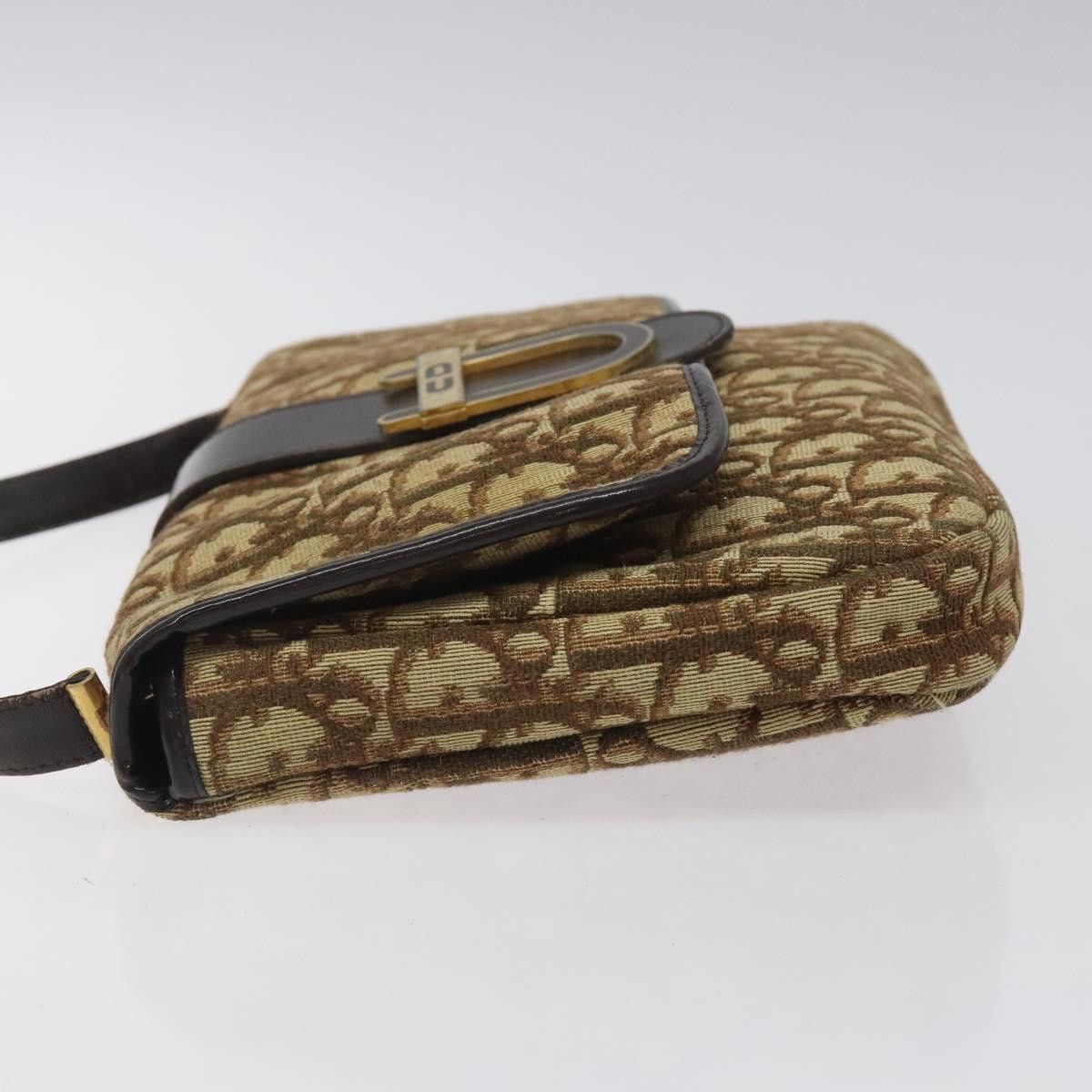 Dior DIOR Trotter Canvas Shoulder Bag Brown Gold Size ONE SIZE - 4 Thumbnail