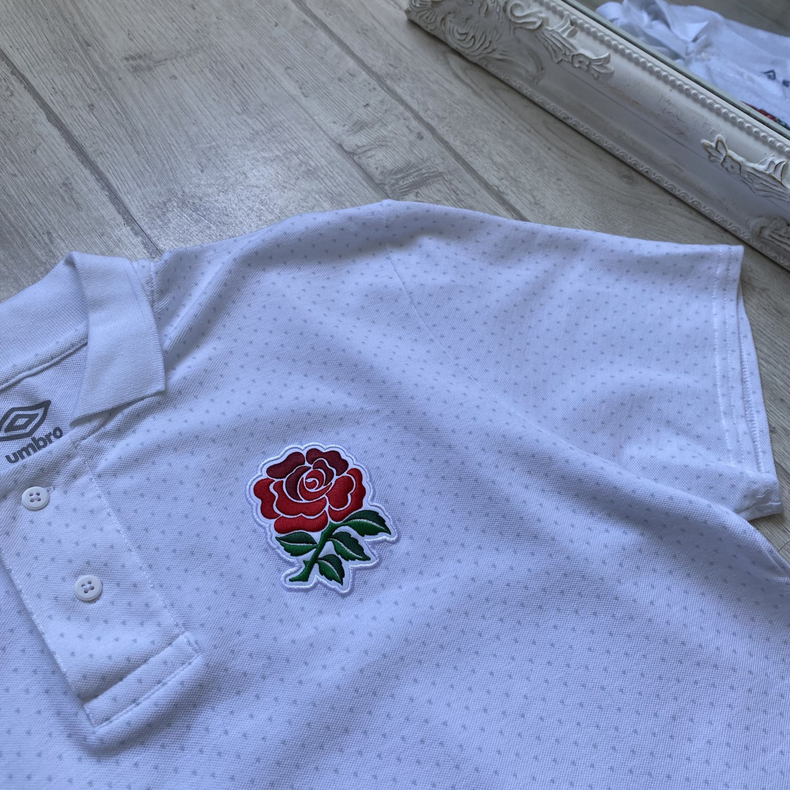 Umbro 🏉 UMBRO England Rugby Jersey Polo tee Blockore Drill Size US M / EU 48-50 / 2 - 5 Thumbnail