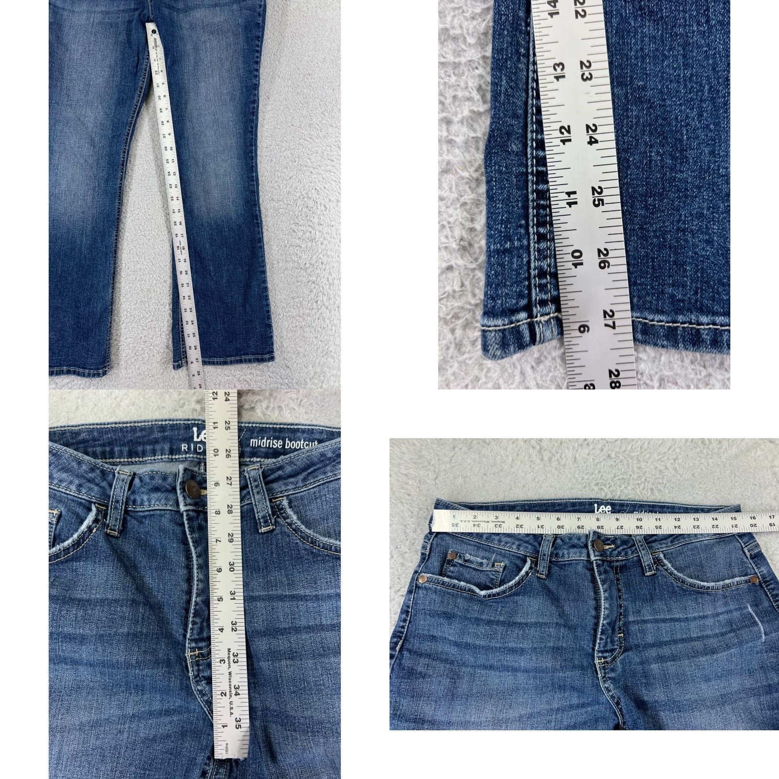 Lee Lee Jeans Women 28 Blue Denim Bootcut Riders 28x27 Mid Rise Cotton Blend Size 28" / US 6 / IT 42 - 8 Thumbnail