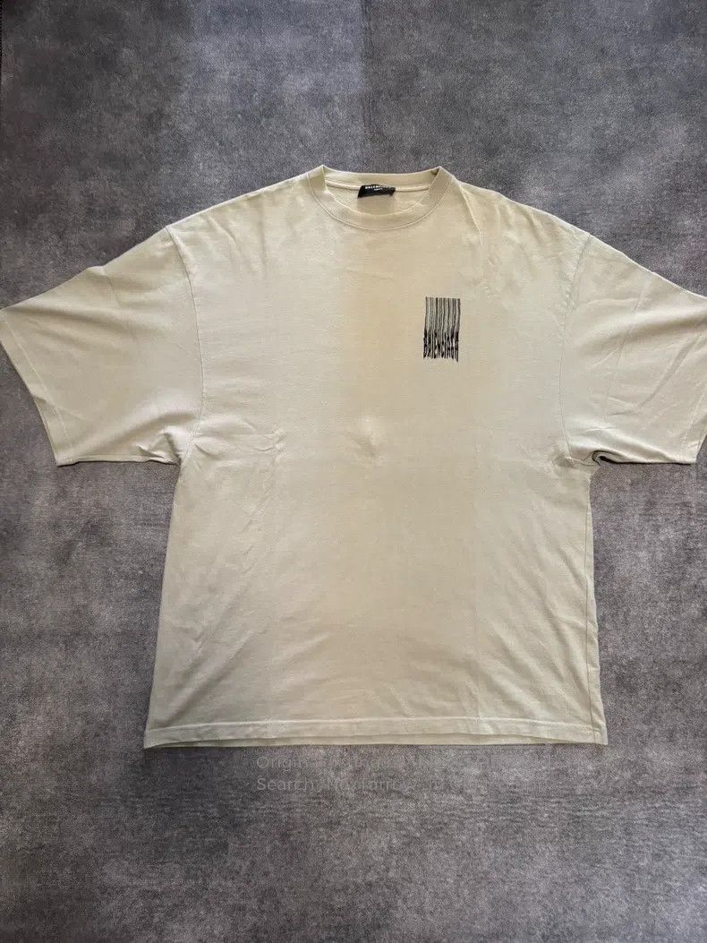 Balenciaga Balenciaga Khaki Destroyed QR Code Printed Short Sleeve Size US M / EU 48-50 / 2 - 1 Thumbnail