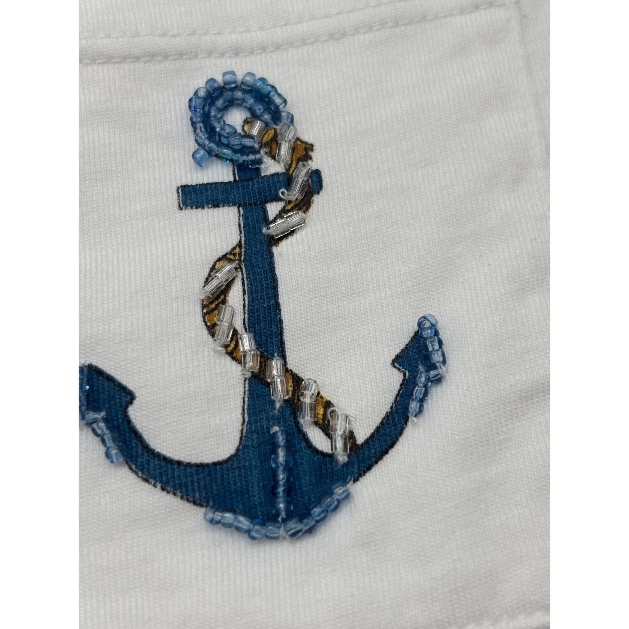 Cynthia Rowley Cynthia Rowley Beaded Anchor patch packet Detail Box Tee, Wh Size XS / US 0-2 / IT 36-38 - 5 Thumbnail