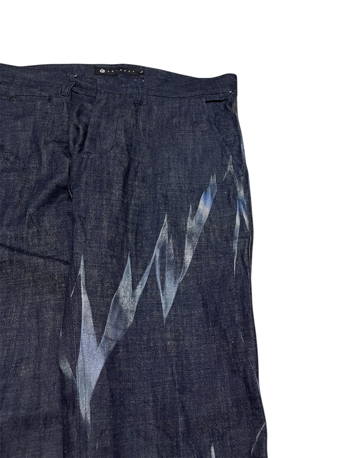 If Six Was Nine Japanese Addmake Abstract Painted Splash Art Jeans Size US 35 - 3 Thumbnail