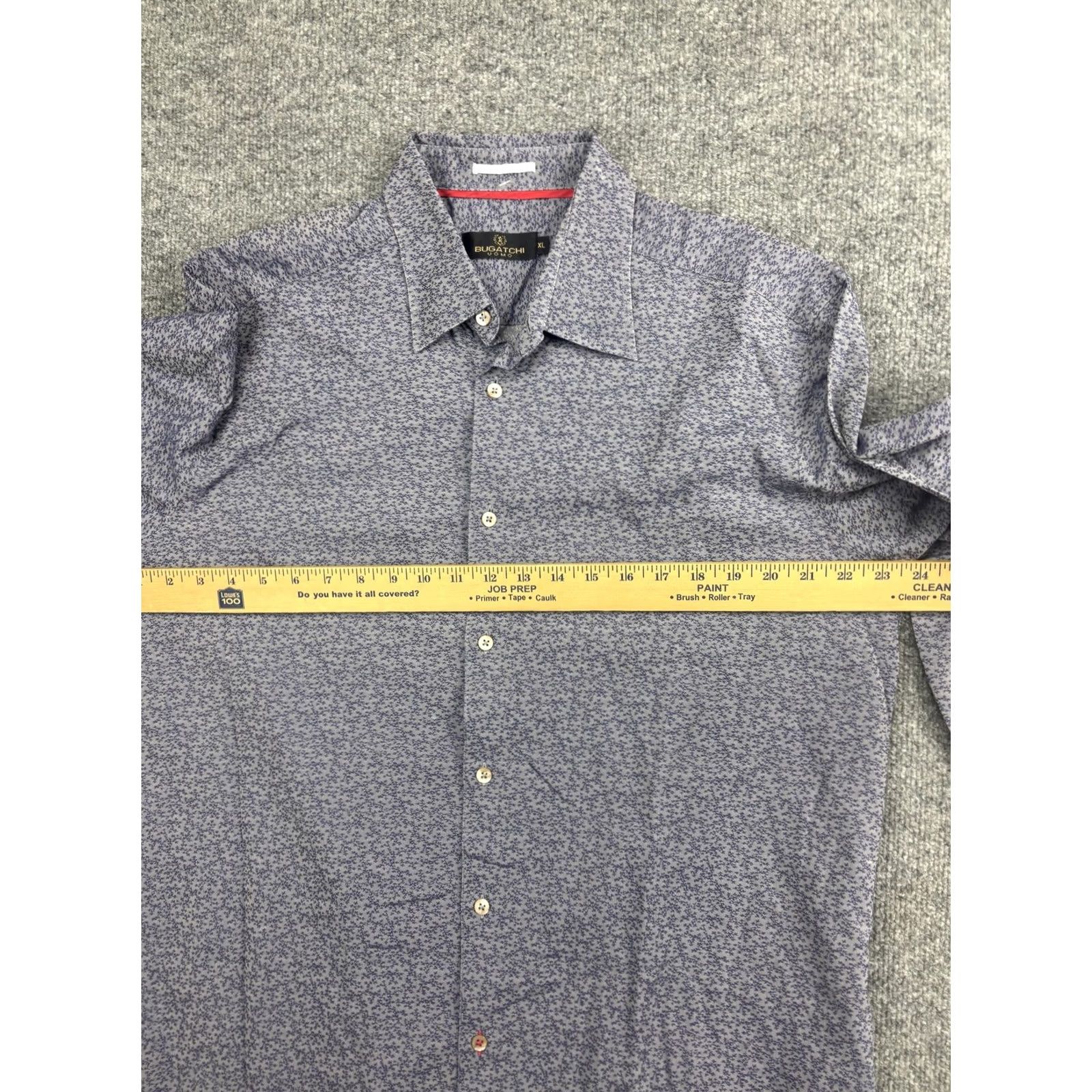 BUGATCHI Bugatchi ShirtMens XL Gray Floral Long Sleeve Button Front Cotton Casual Size US XL / EU 56 / 4 - 5 Thumbnail