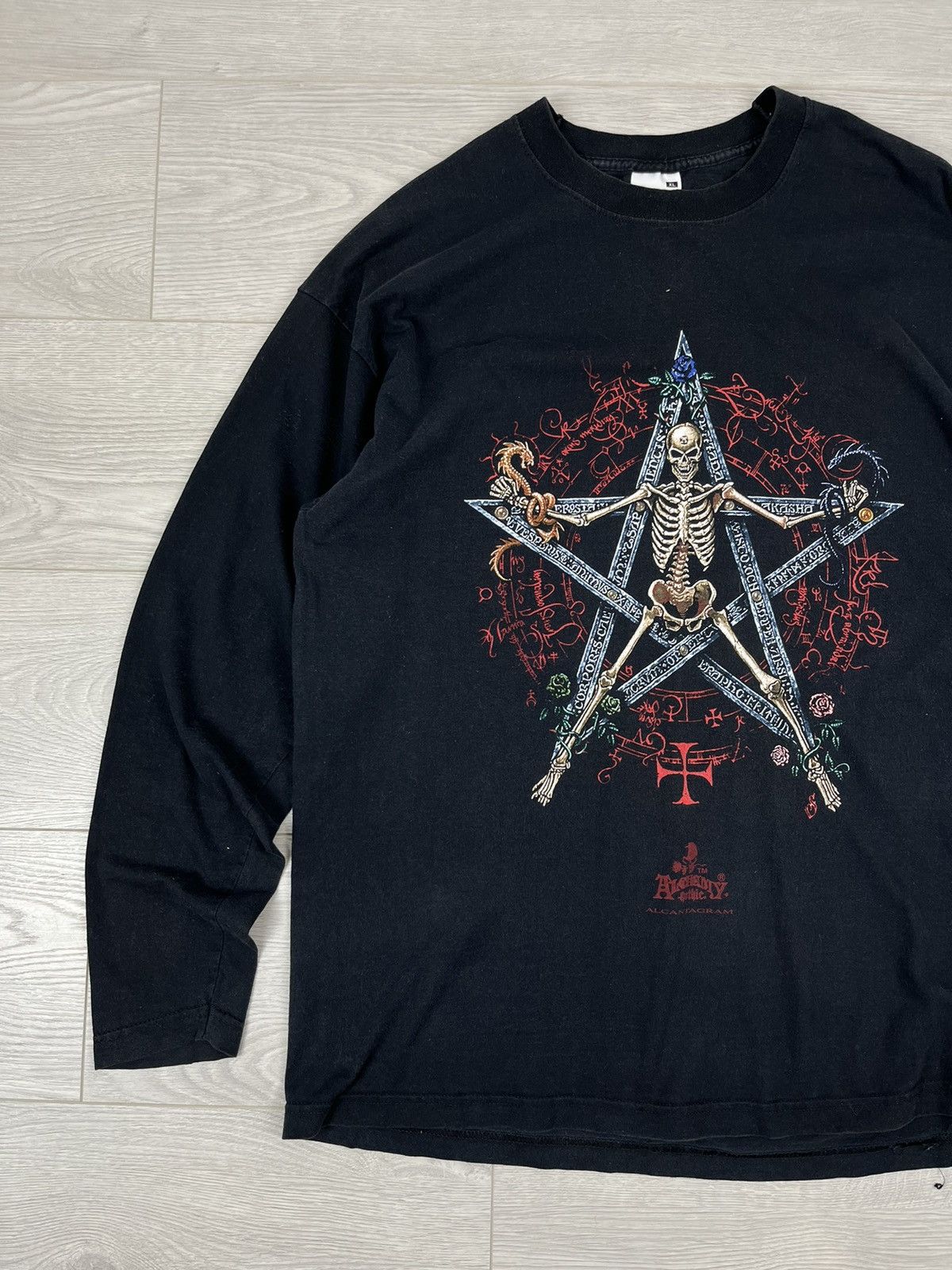 Vintage Alchemy Gothic Vintage Black Y2K Skull Longsleeve Shirt Size US XL / EU 56 / 4 - 3 Thumbnail