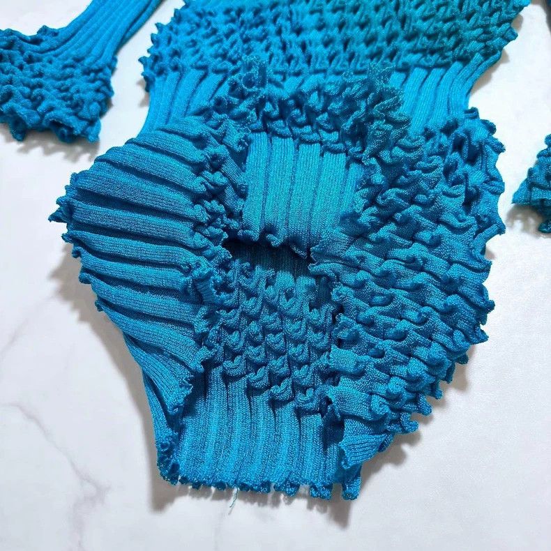 Issey Miyake Issey Miyake size:3 Ribbed stretch knitted pleated ruffled Size XS / US 0-2 / IT 36-38 - 6 Thumbnail