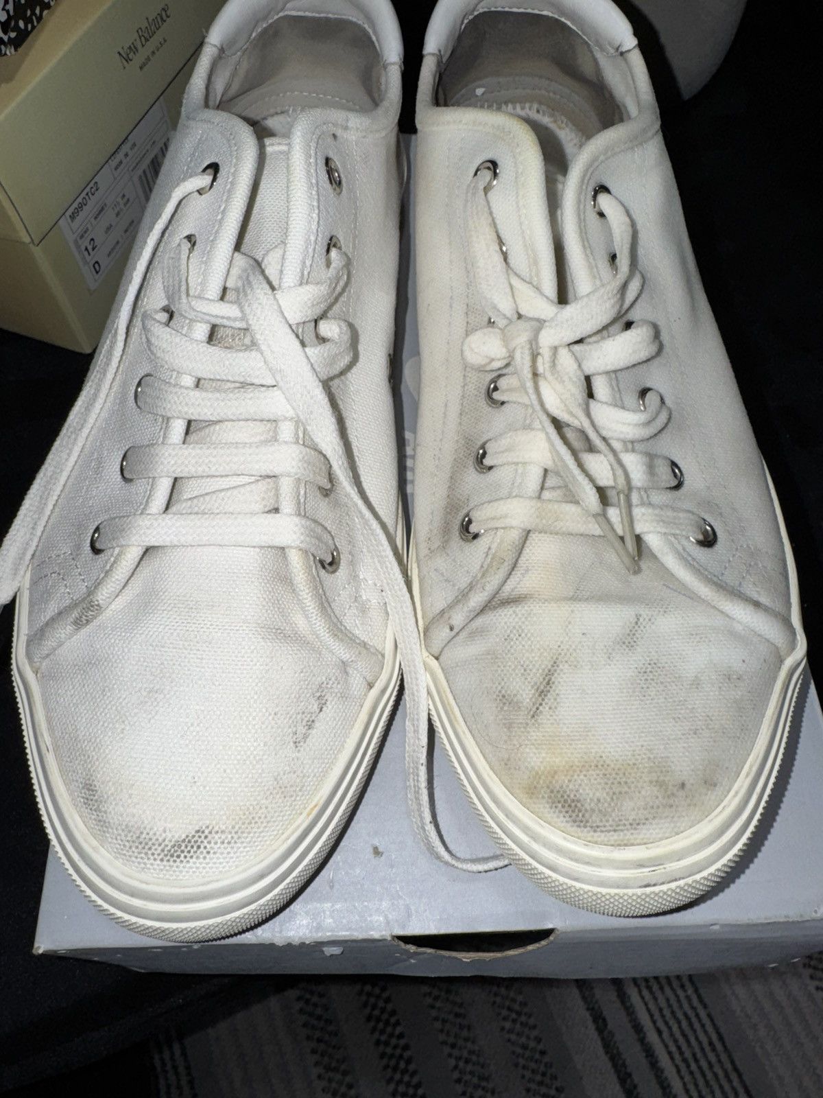 Saint Laurent Paris Saint Laurent Distressed Malibu Optic Canvas Sneaker Size US 9 / EU 42 - 4 Thumbnail