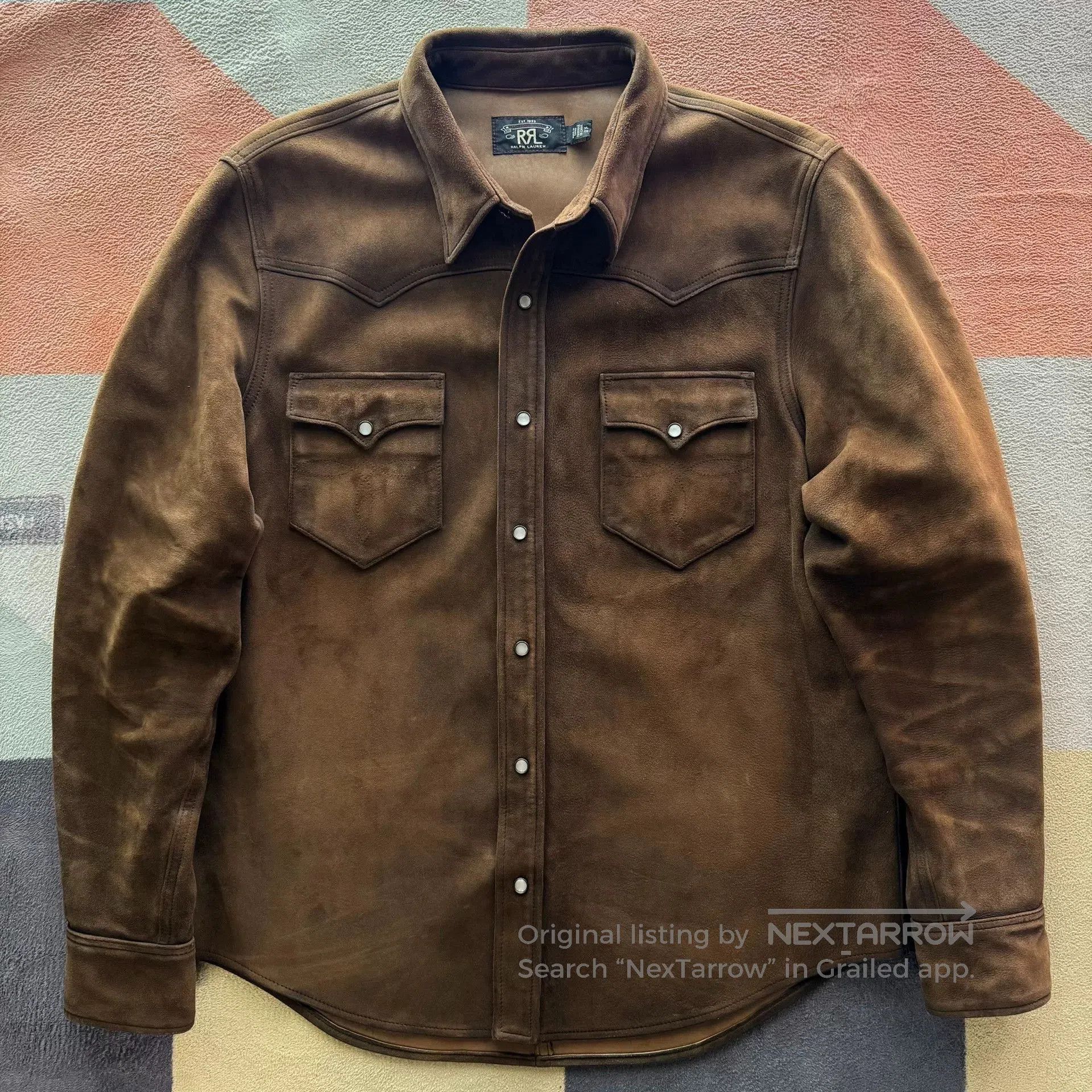 RRL Ralph Lauren RRL Distressed Suede Shirt. Size US XL / EU 56 / 4 - 1 Thumbnail