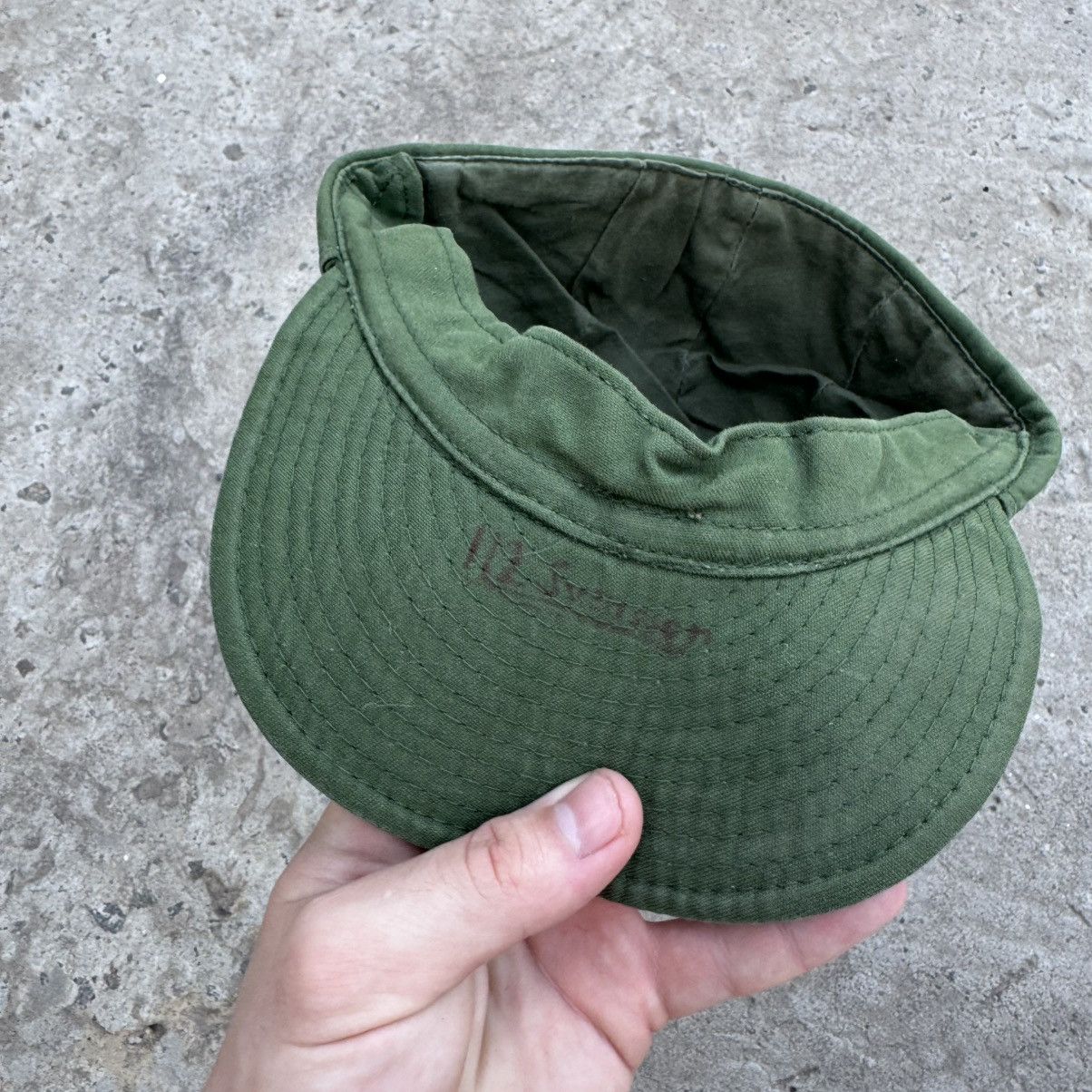 Designer Vintage Swedish Army Ear Flap Ear warmer Military Cap Hat 56 Size ONE SIZE - 5 Thumbnail