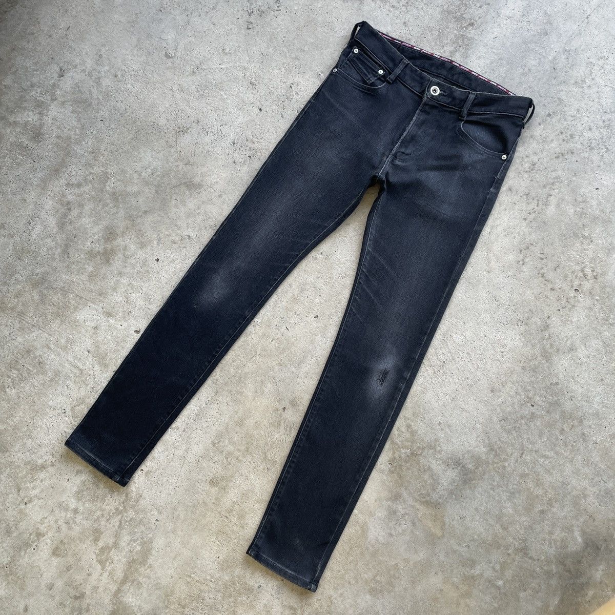 Japanese Brand Vintage Edwin Jersey Black Faded Skinny Denim Jeans Pants Size US 31 - 2 Thumbnail