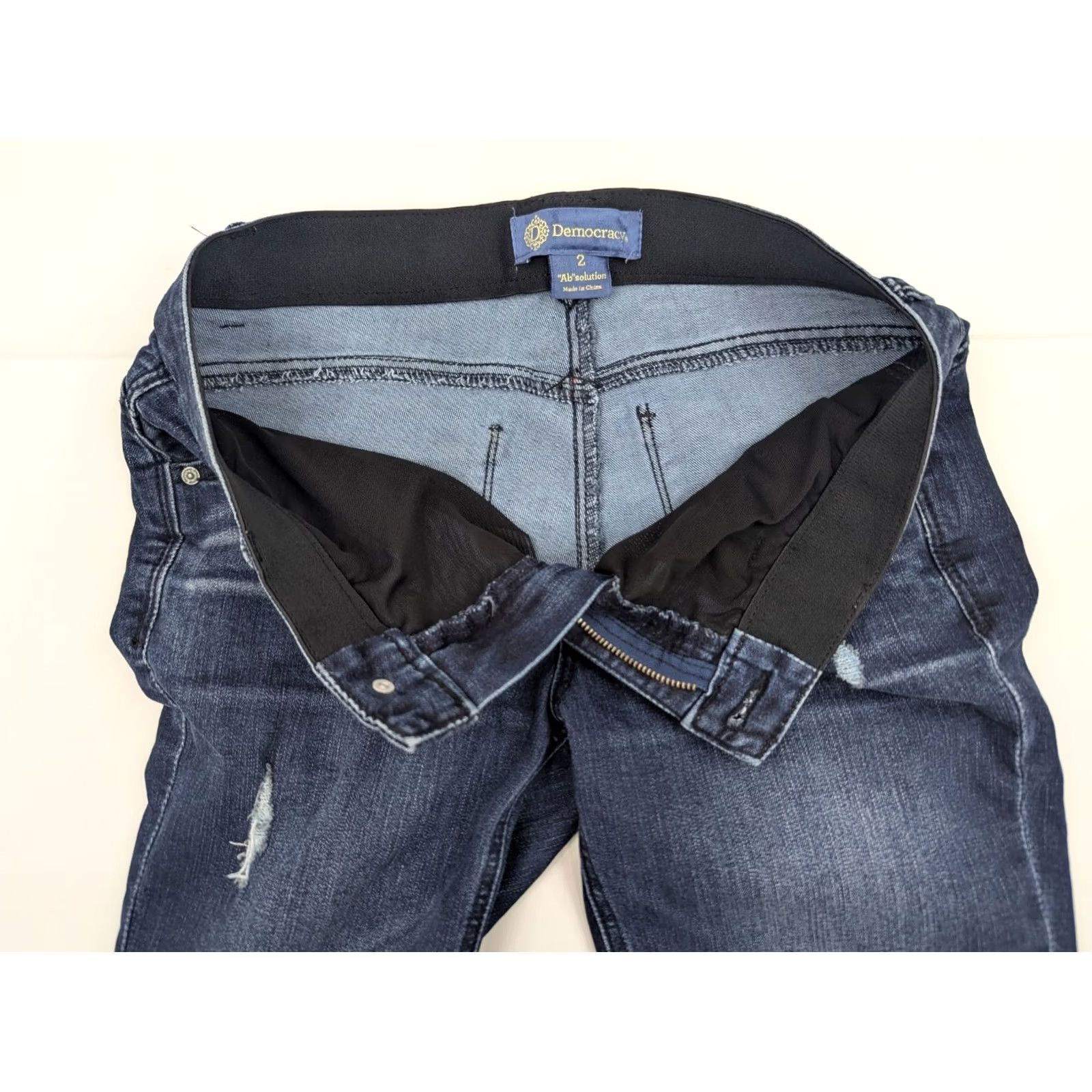 Vintage Democracy Jeans Dark Wash Straight Leg 28x28 Women Stretch Regular 2 Blue Denim Size 26" / US 2 / IT 38 - 6 Thumbnail
