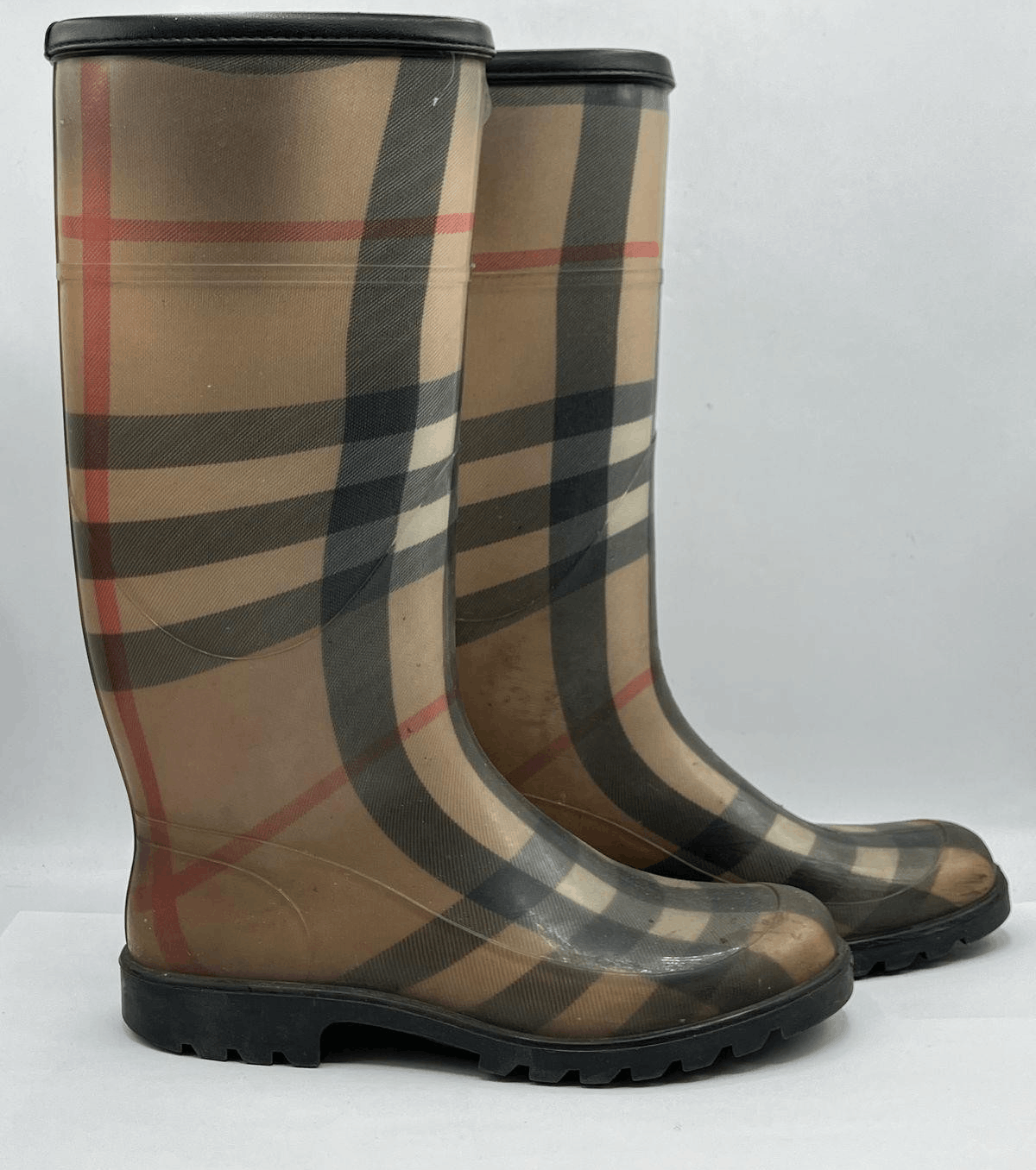 Burberry Burberry Made in Italy Check Pattern Mid Calf Rain Boots Size US 6 / IT 36 - 4 Thumbnail