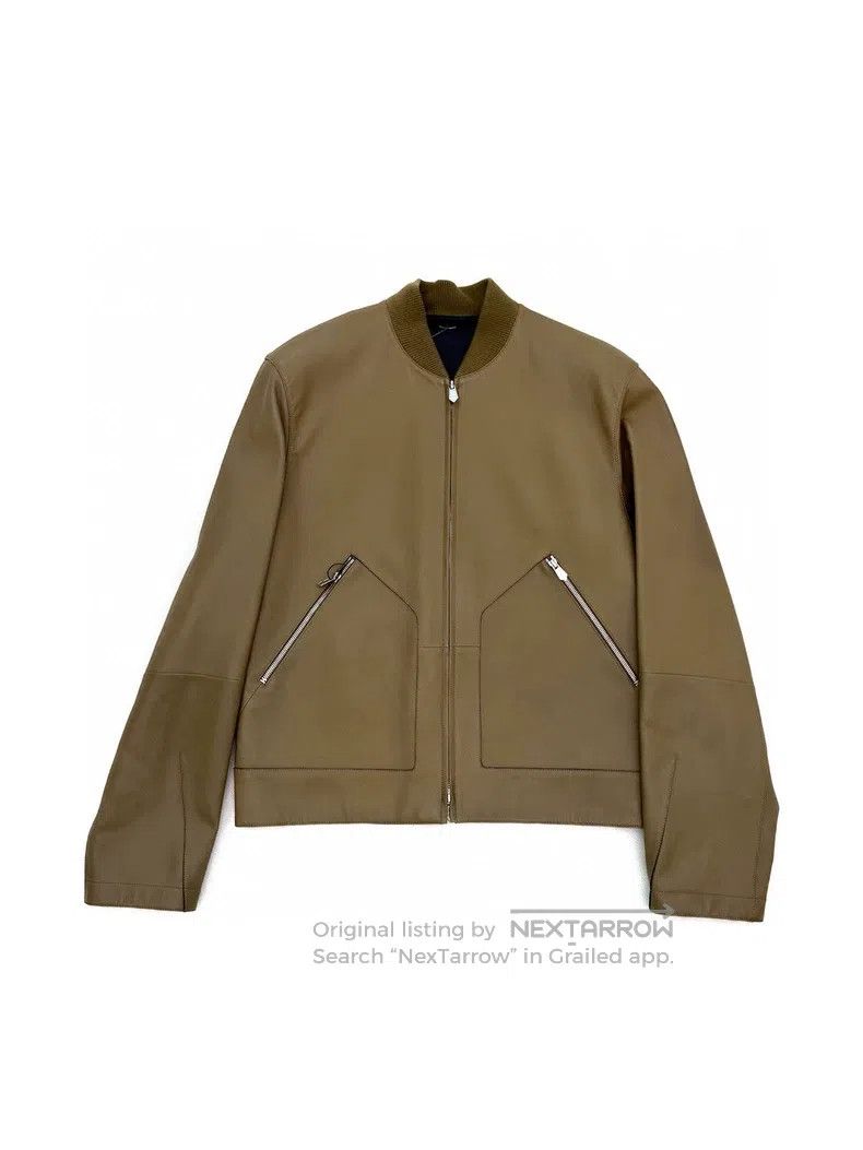Hermes Hermes Men's Camel Color Bomber Collar Zipper Leather Jack Size US M / EU 48-50 / 2 - 2 Thumbnail