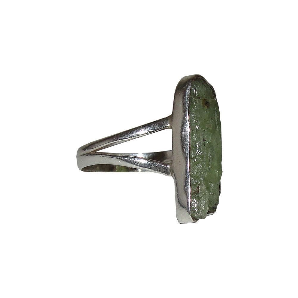 Handmade Artisan Hand made Sterling Silver Green Tourmaline Ring Size ONE SIZE - 2 Thumbnail