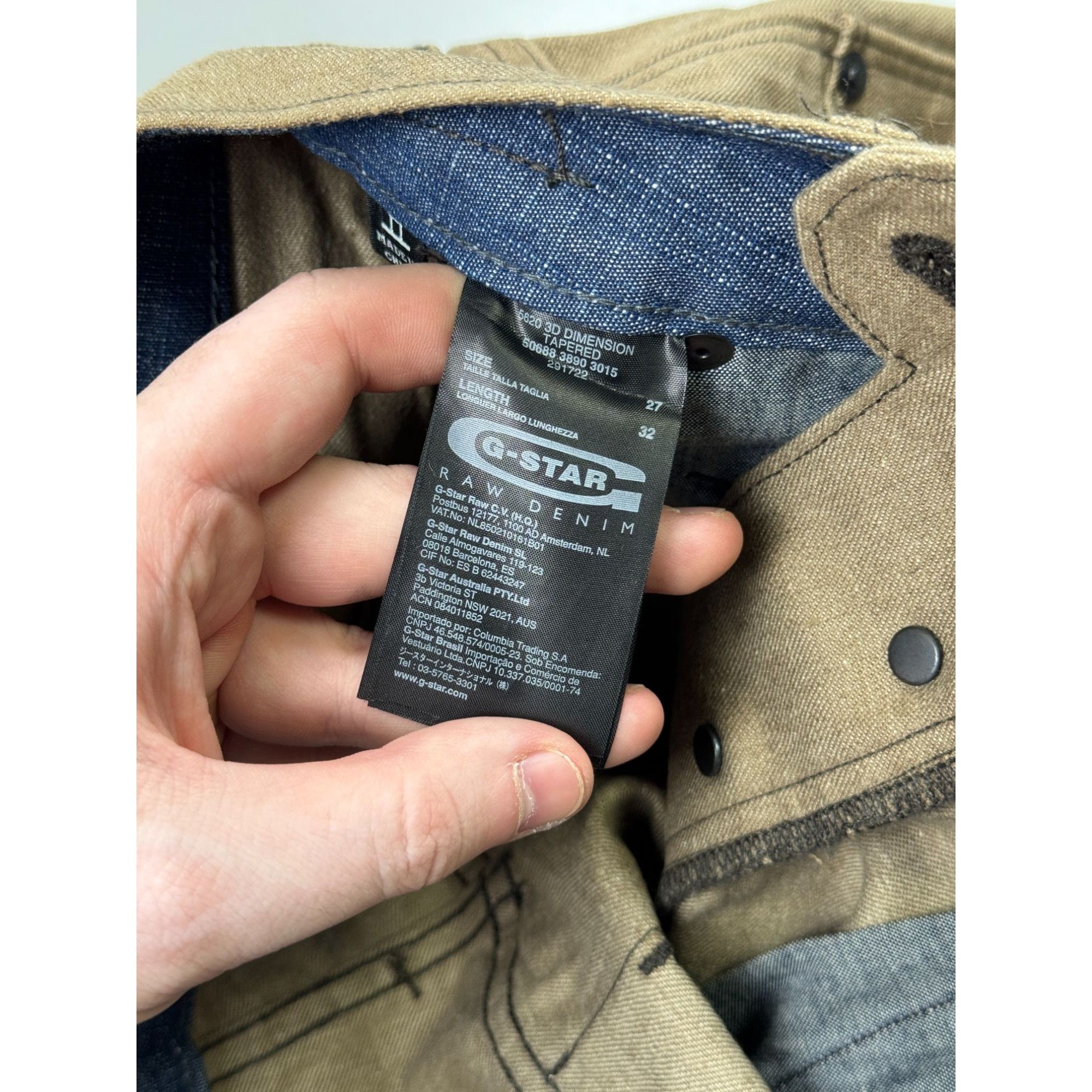 G-Star NWOT G-Star RAW Khaki Military Fit Denim Jeans Pants (Y1193) Size US 27 - 6 Thumbnail