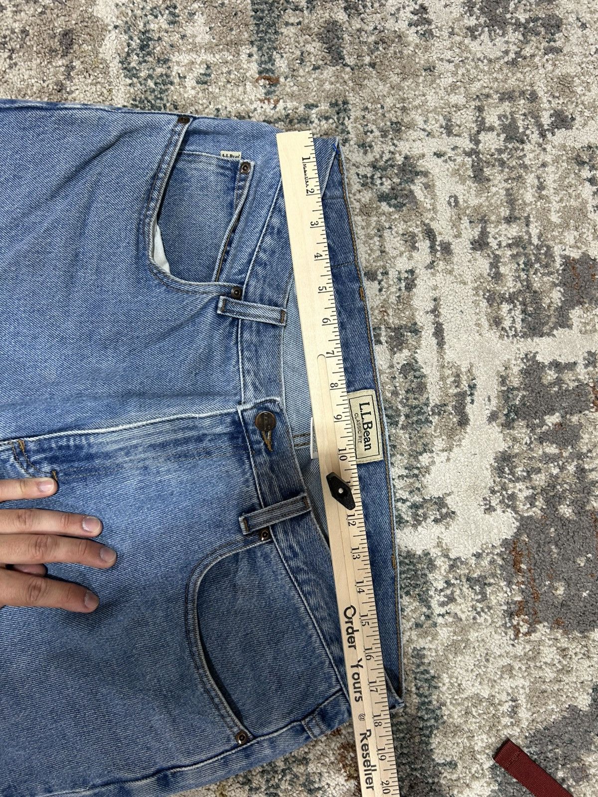 L.L. Bean L.L. Bean Classic Fit Stone Washed Light Blue Denim Jeans Size US 36 / EU 52 - 6 Thumbnail