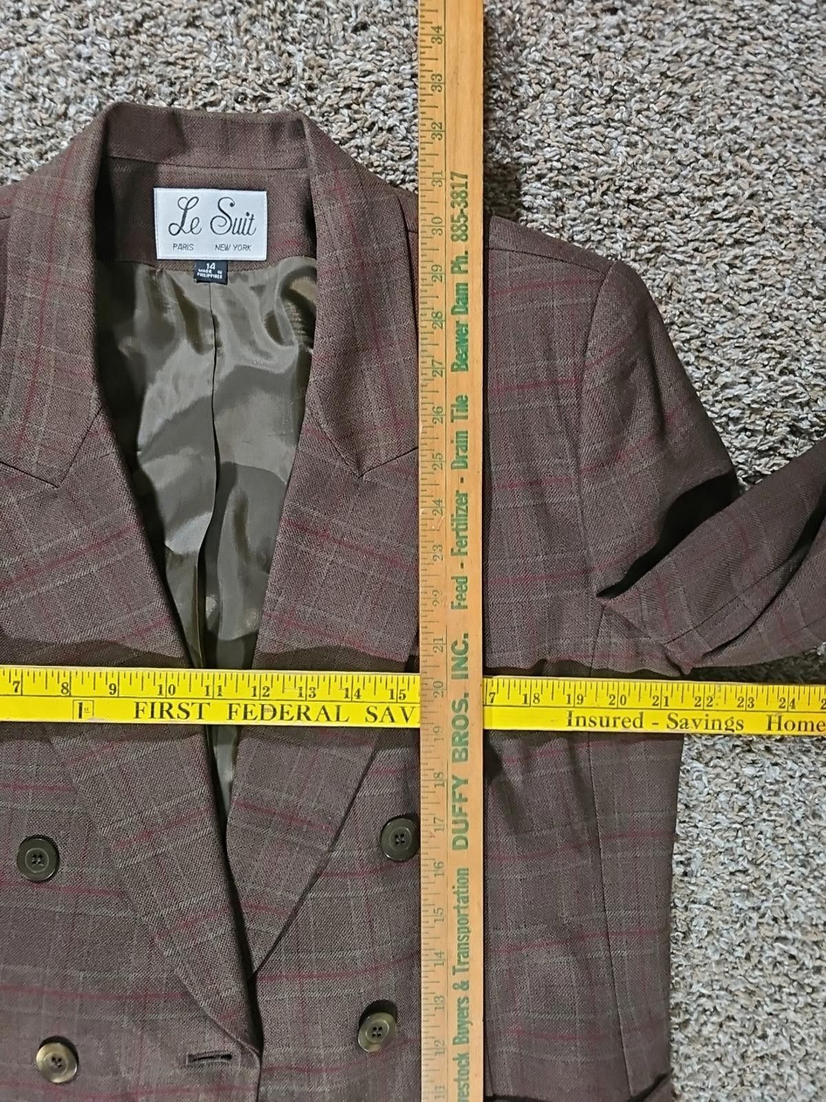 Subtle Le Nguyen le suit nouveau classics dark olive Sz 14 NWT 2pc Skirt Suit Size XL / US 12-14 / IT 48-50 - 8 Thumbnail