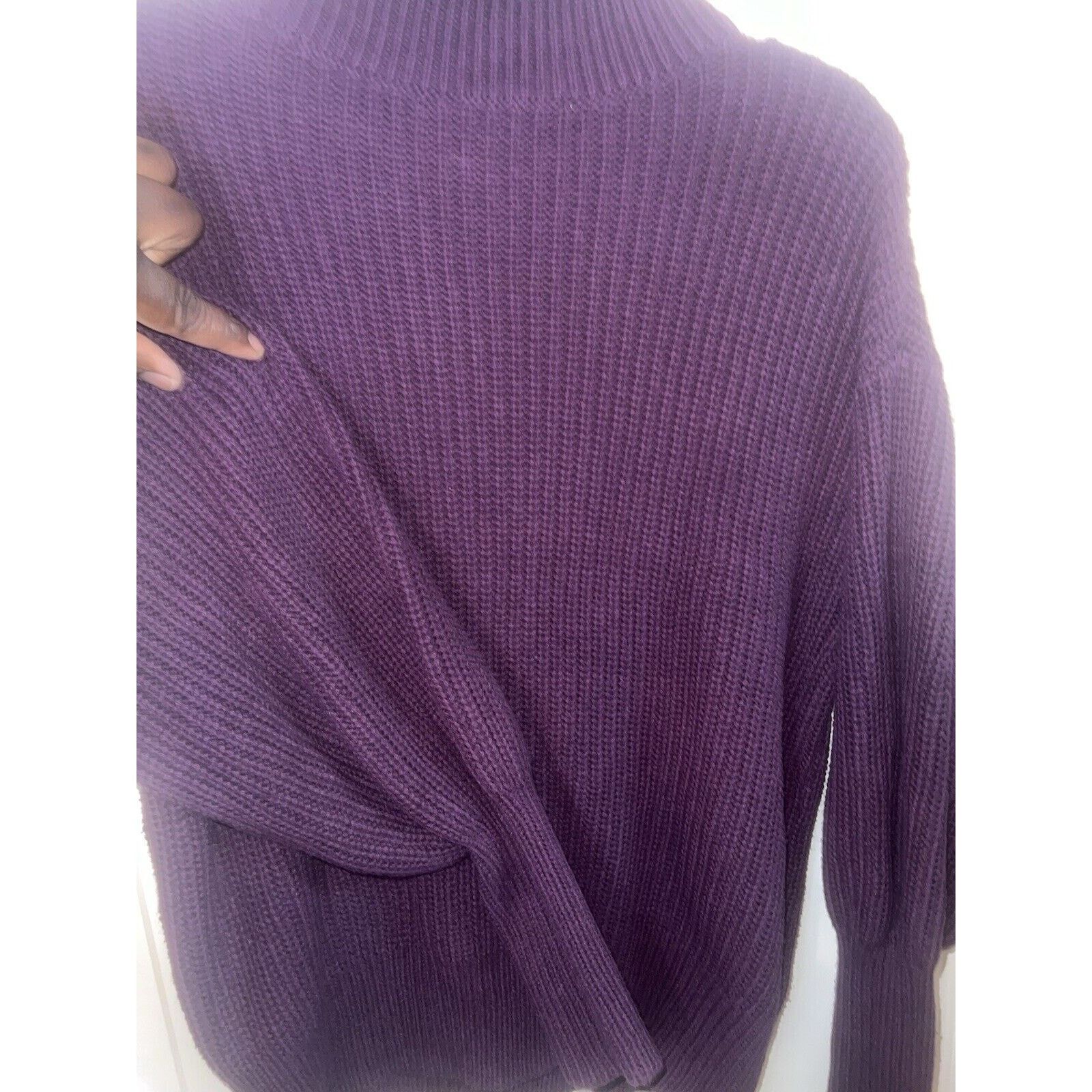 Express Express Women’s Cozy Mock Neck Sweater Purple Size Large Size L / US 10 / IT 46 - 4 Thumbnail