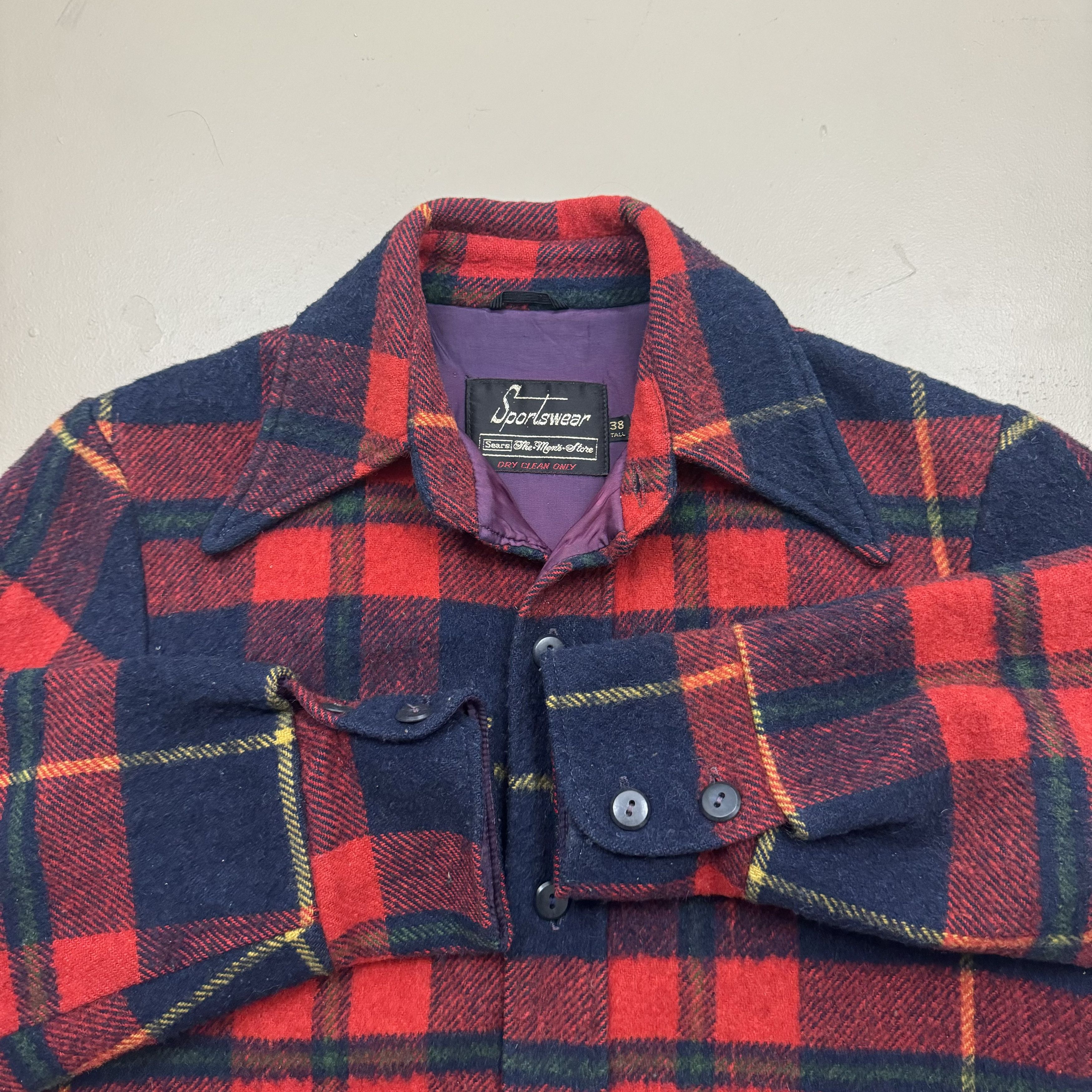 Sears × Vintage VTG 70s 80s Sears Sportswear Heavyweight Lined Flannel 38 Size US L / EU 52-54 / 3 - 2 Thumbnail