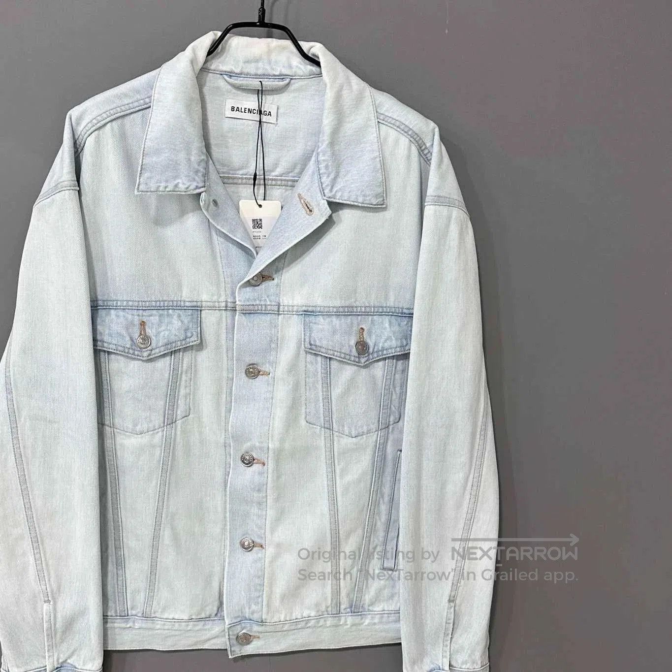 Balenciaga Balenciaga Embroidered Logo Denim Jacket. Size US S / EU 44-46 / 1 - 2 Thumbnail