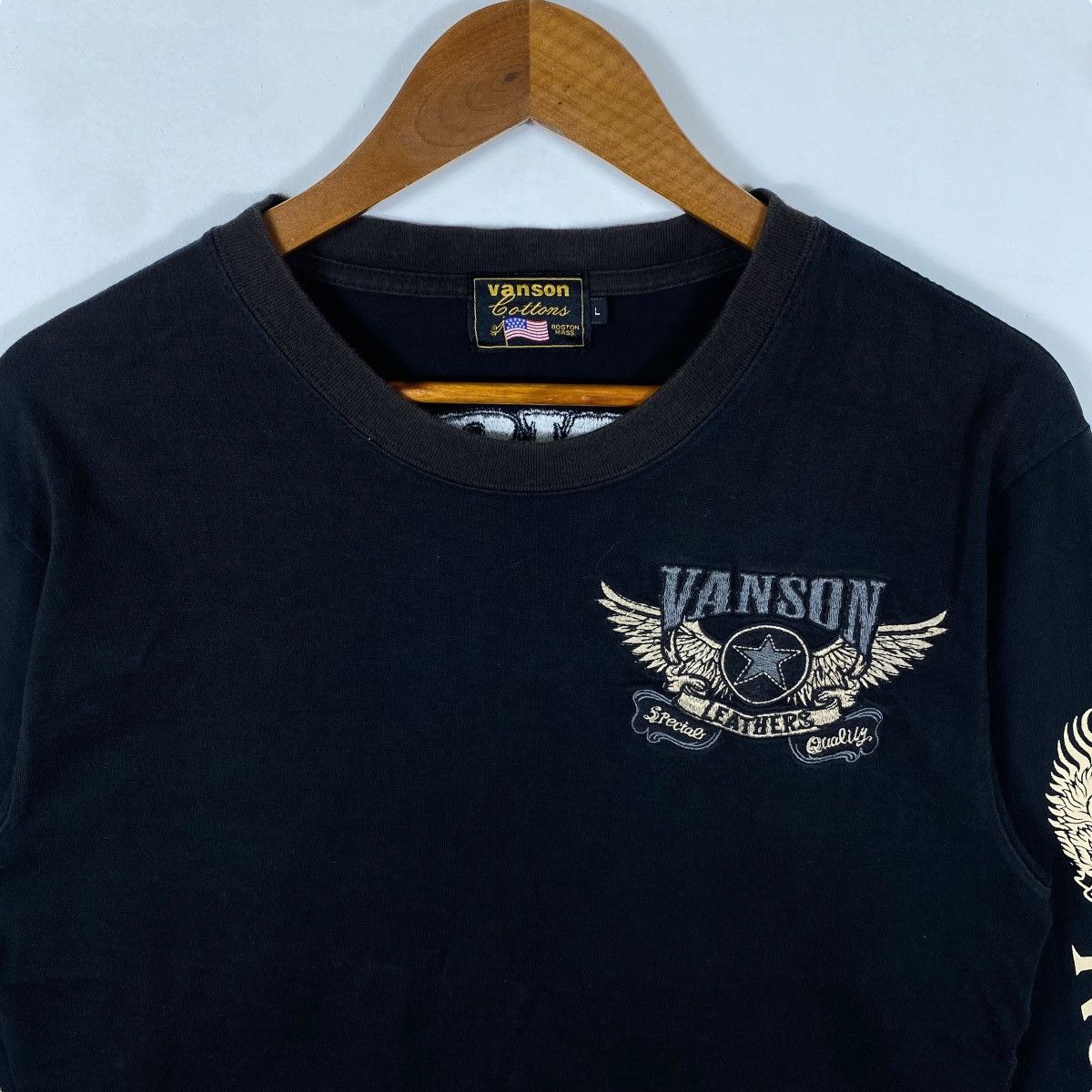 Vanson Leathers Vintage VANSON LEATHERS Embroidery Logo Long Sleeve Size US L / EU 52-54 / 3 - 4 Thumbnail
