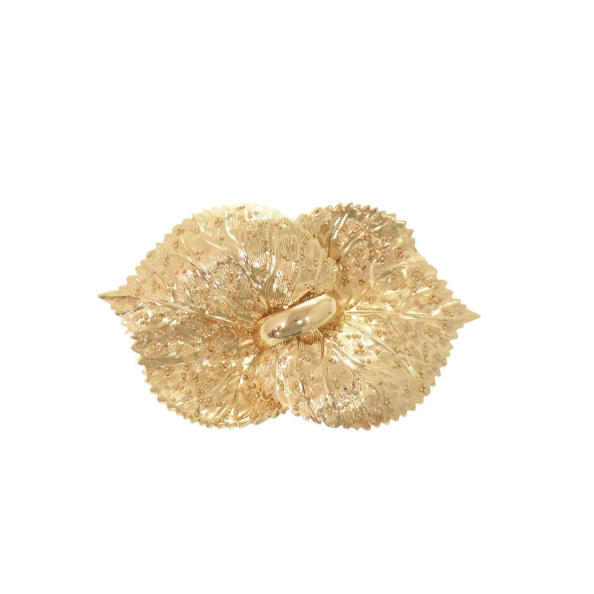 Dior Excellent condition Christian Dior leaf motif metal gold brooch 0085 Size ONE SIZE - 1 Thumbnail