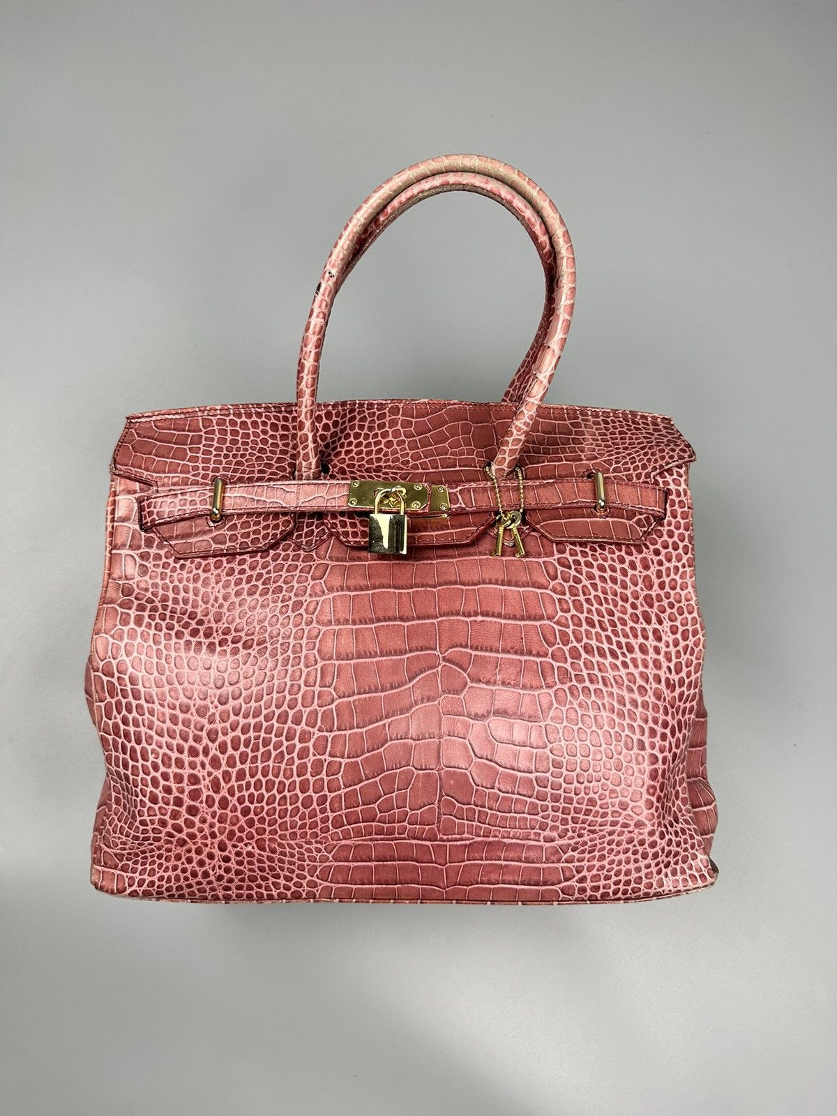 Vera Pelle Hermes Birkin Inspired Italian Vera Pelle Orobianco Bag Size ONE SIZE - 4 Thumbnail