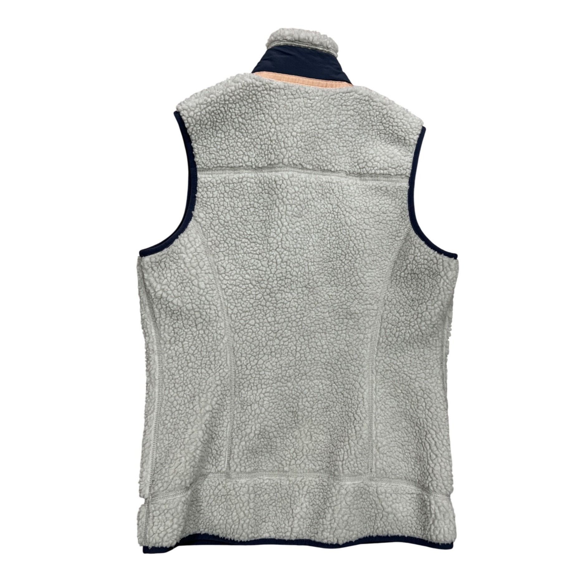 Patagonia Patagonia Women's XXS Cream Sherpa Fleece Vest With Navy Acc Size XXS / US 00 / IT 34 - 2 Thumbnail