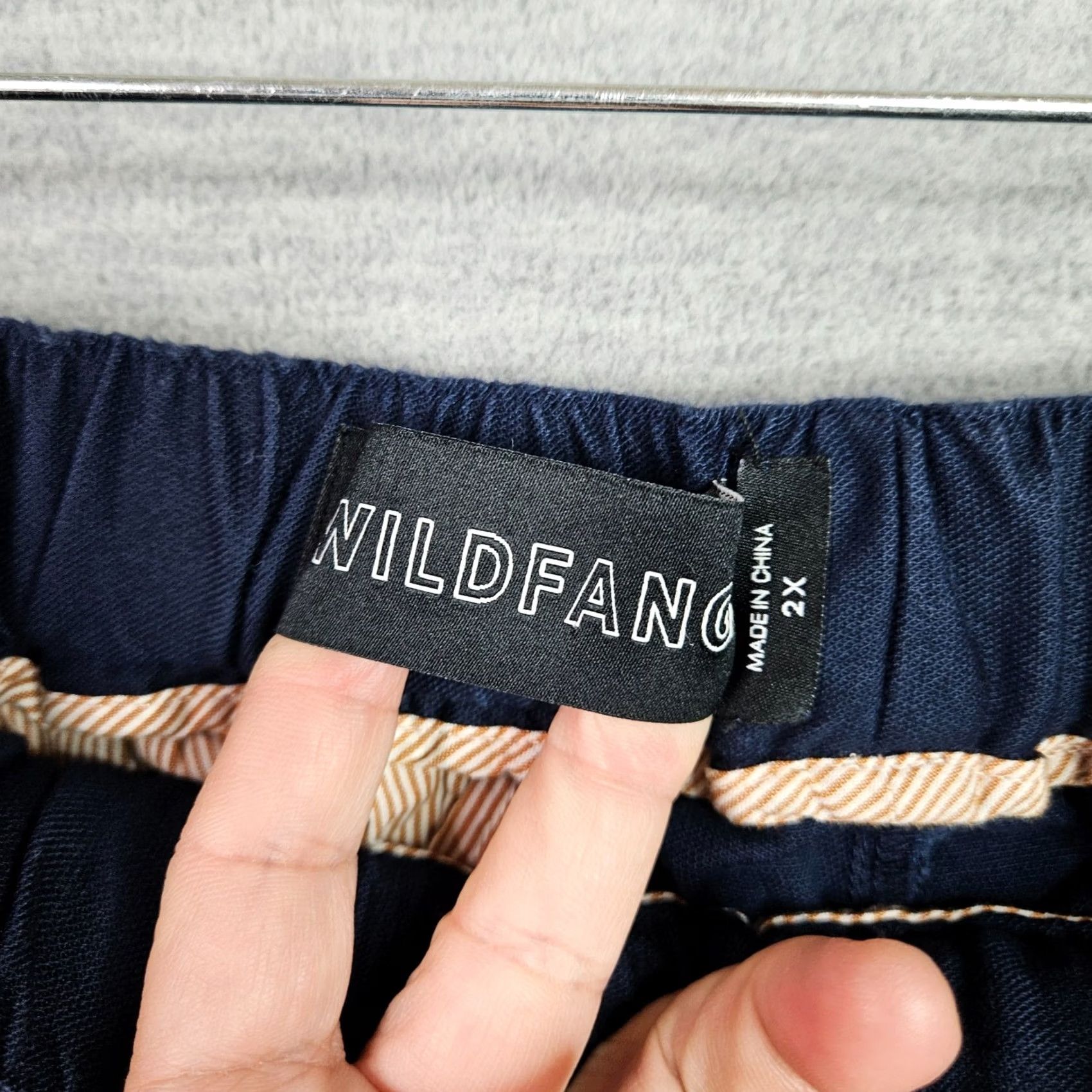 Wildfang Wildfang Pants Women's Navy/White The Essential Piped Drawstring Pants 2XL Size 40" / US 18 - 3 Thumbnail
