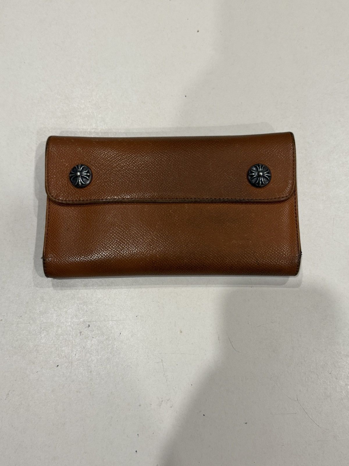 Chrome Hearts Chrome Hearts Wave Wallet Brown Leather Silver Cross Balls Size ONE SIZE - 1 Thumbnail